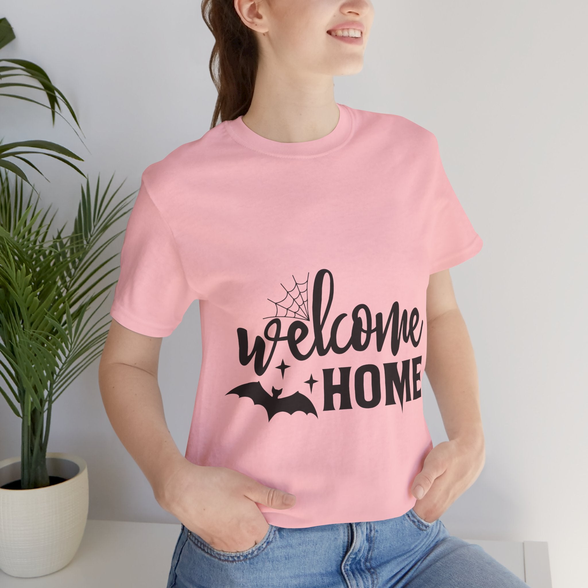 Welcome Home Halloween T-Shirt — Bat & Spiderweb Spooky Tee