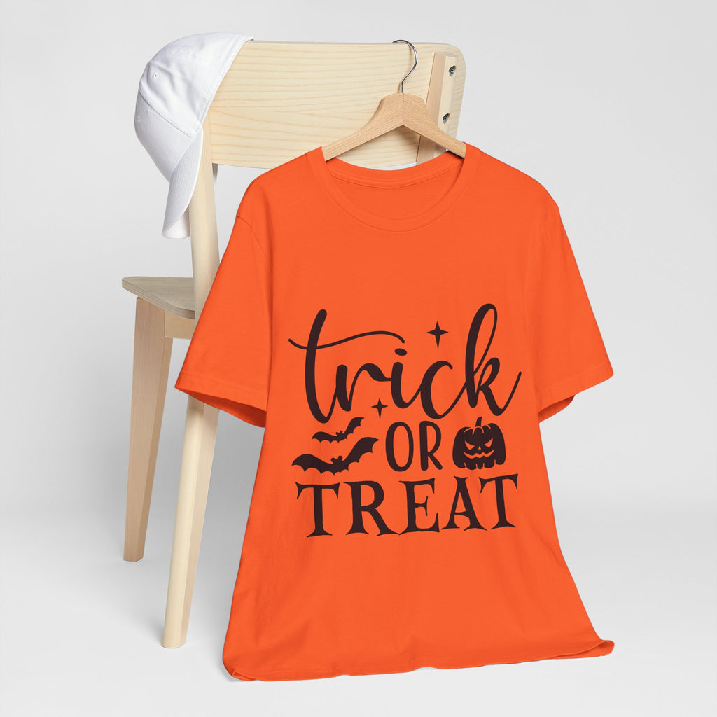 Trick or Treat Halloween T-Shirt — Pumpkin & Bats Spooky Tee