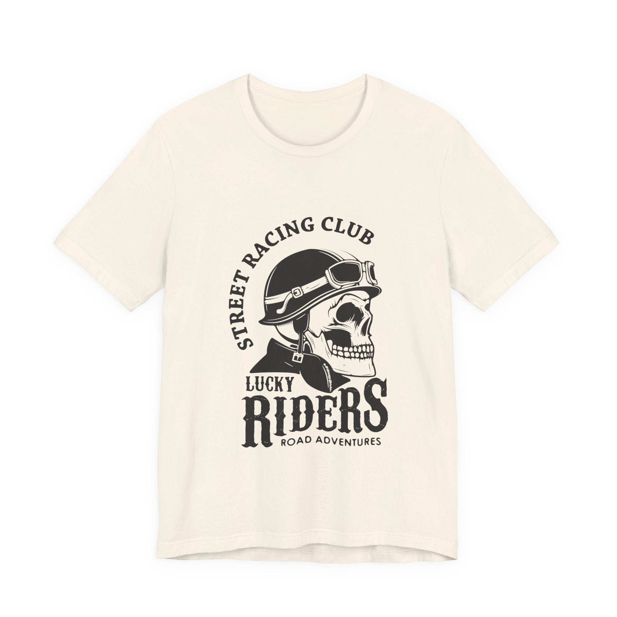 Riders Skull Tee — "Lucky Riders" Street Racing Club Motorcycle T‑Shirt