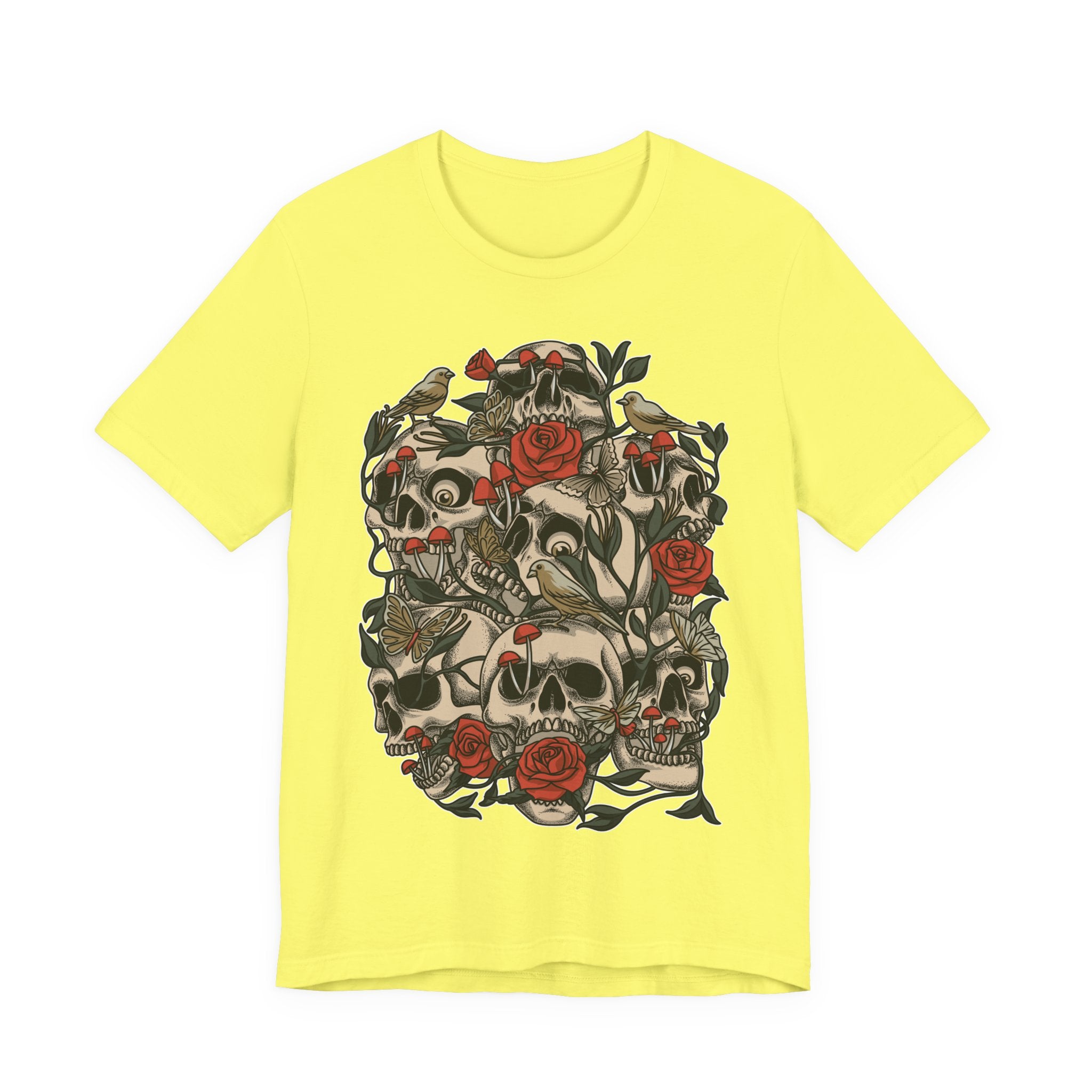 Skull & Roses Graphic Tee — Gothic Floral Skull T-Shirt