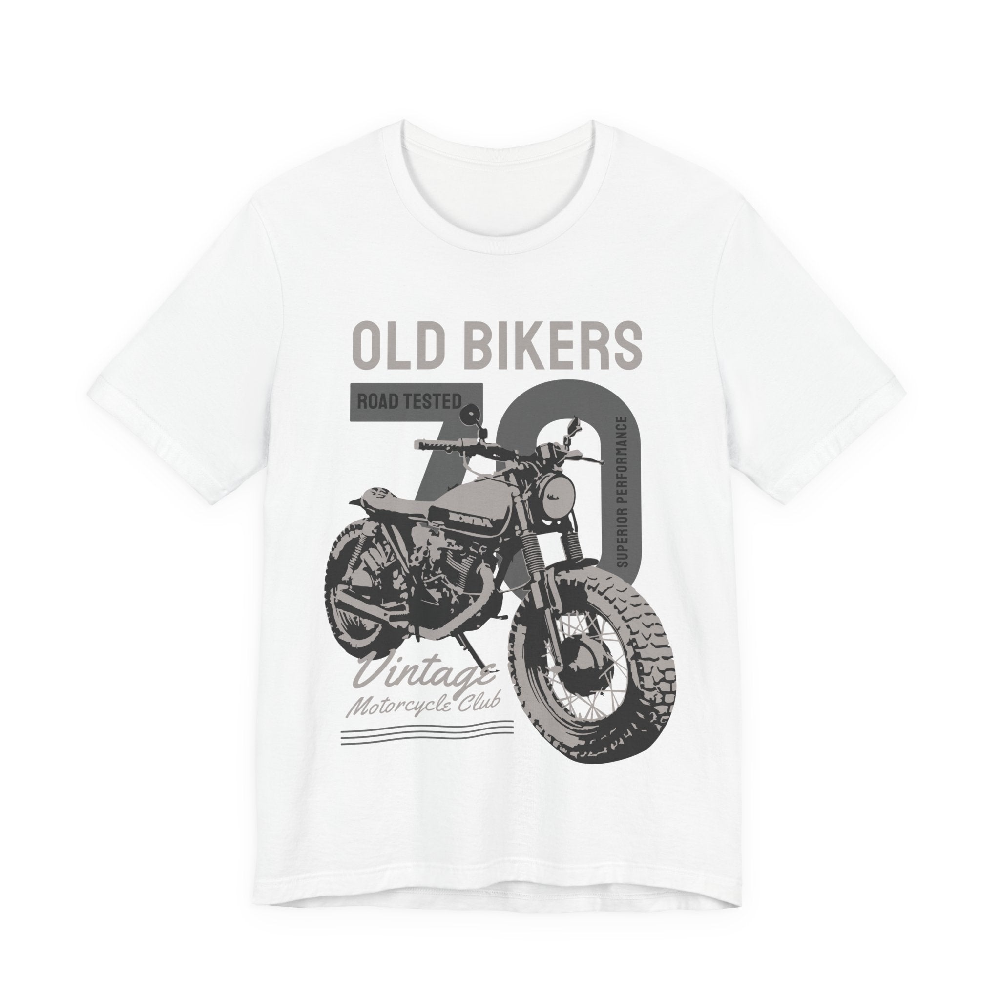 T-Shirt — "Old Bikers 70 Vintage Motorcycle Club" Retro Biker Tee