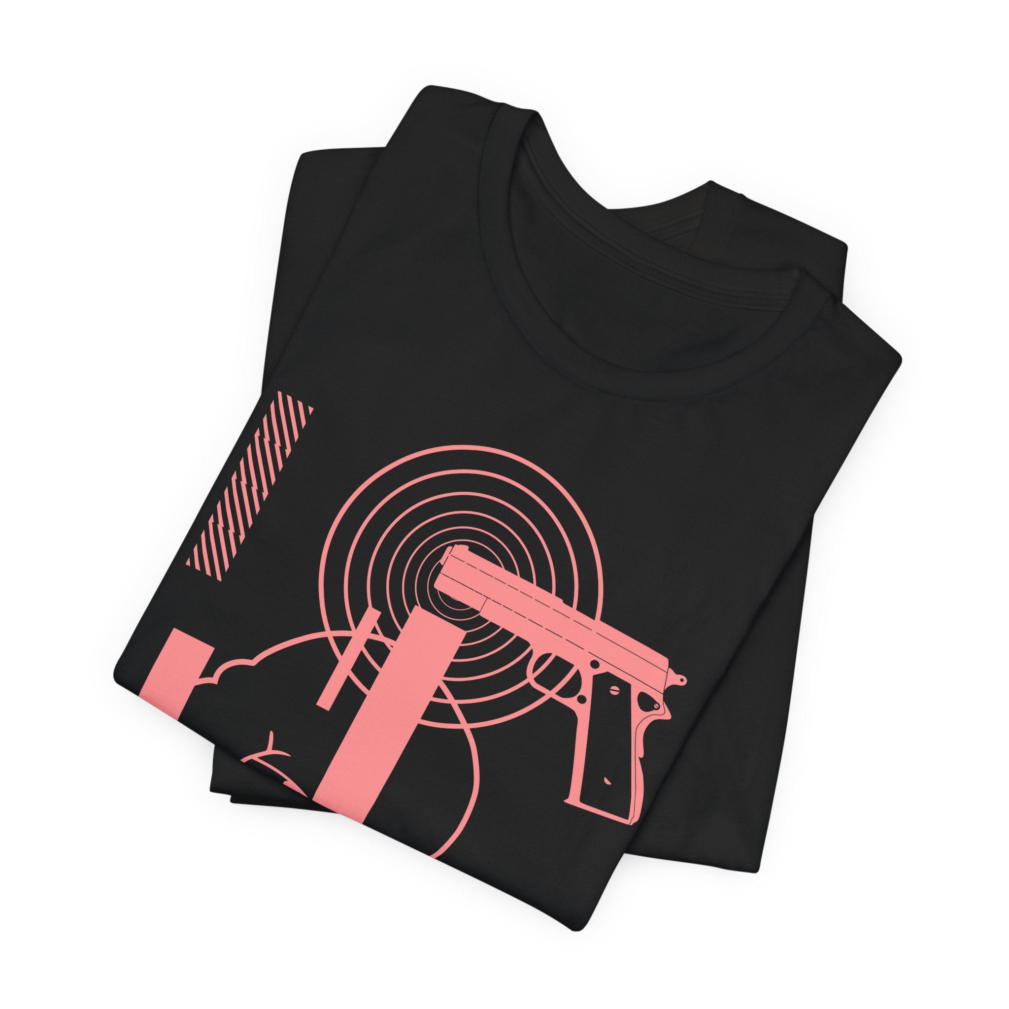 Bad Vibes Graphic Tee — Retro Pink Gun & Skull Streetwear T-Shirt