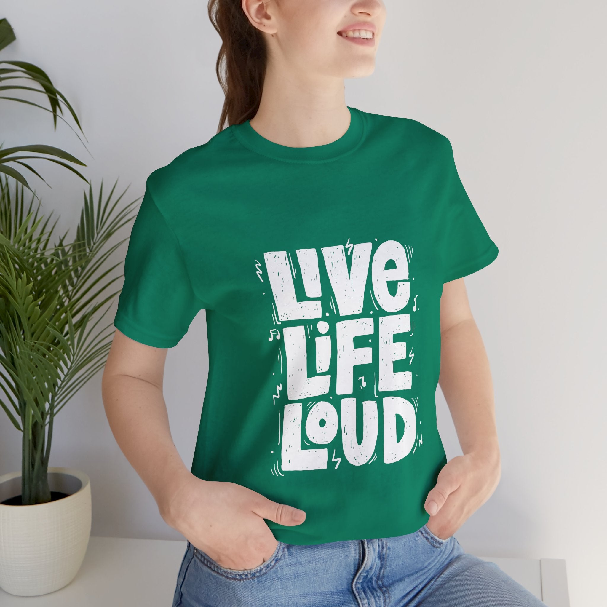Live Life Loud Graphic Tee – Bold Inspirational Music Festival Shirt