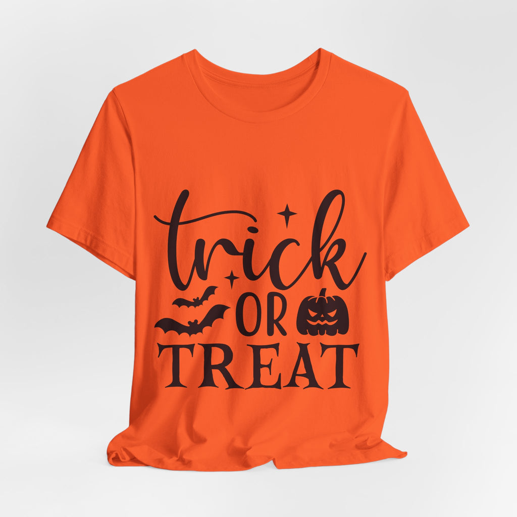 Trick or Treat Halloween T-Shirt — Pumpkin & Bats Spooky Tee