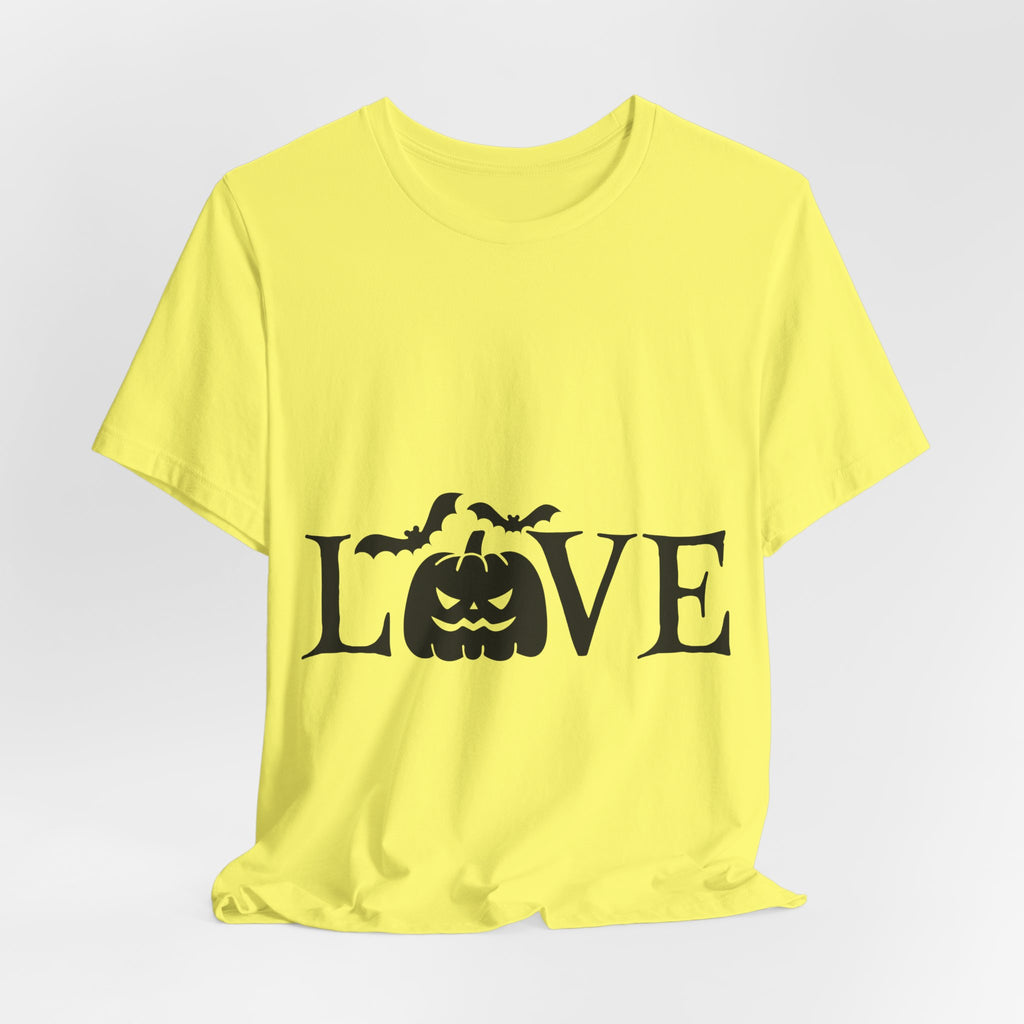 Halloween Love T-Shirt - Jack-o'-Lantern & Bats Graphic Tee