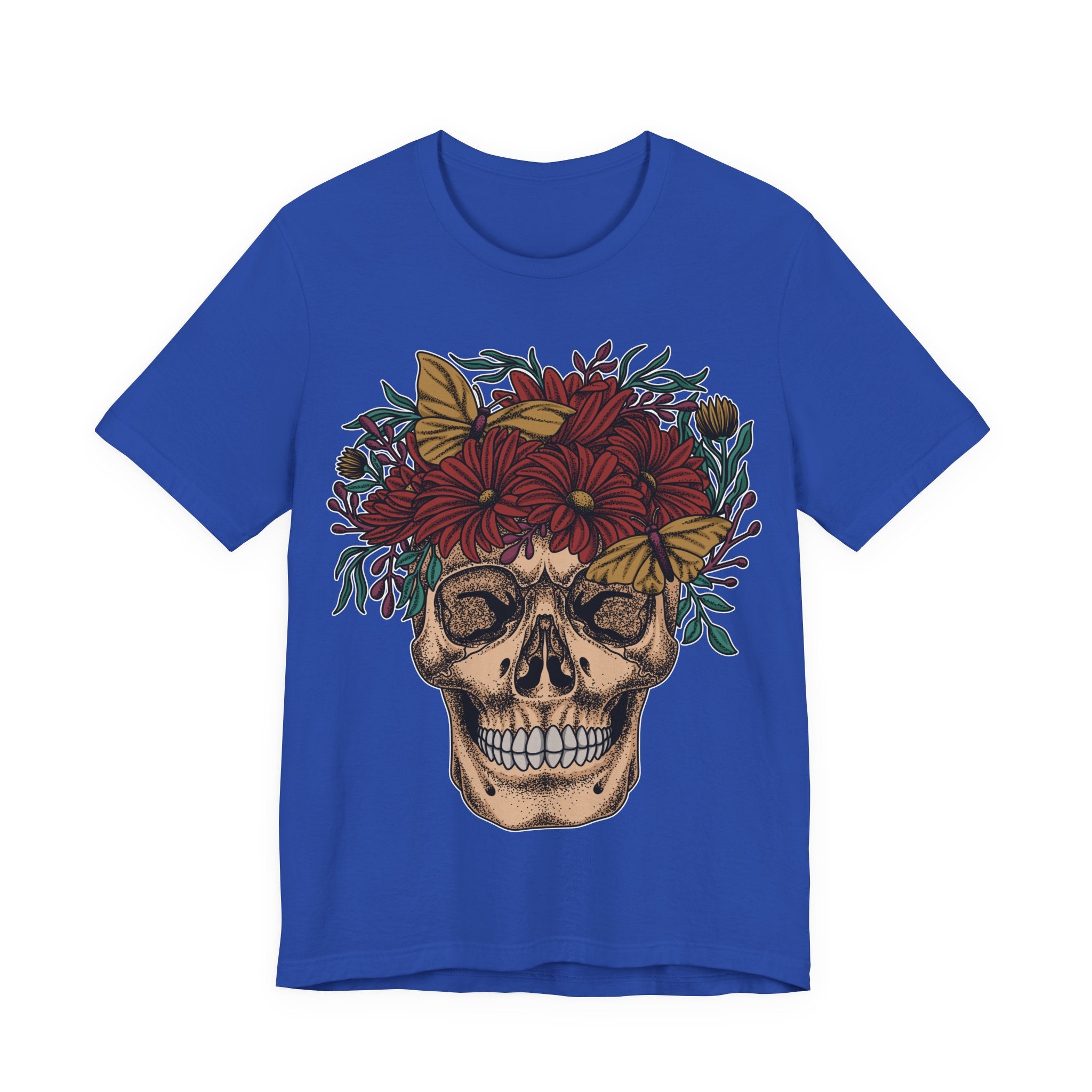 Skull with Red Floral Crown Tee