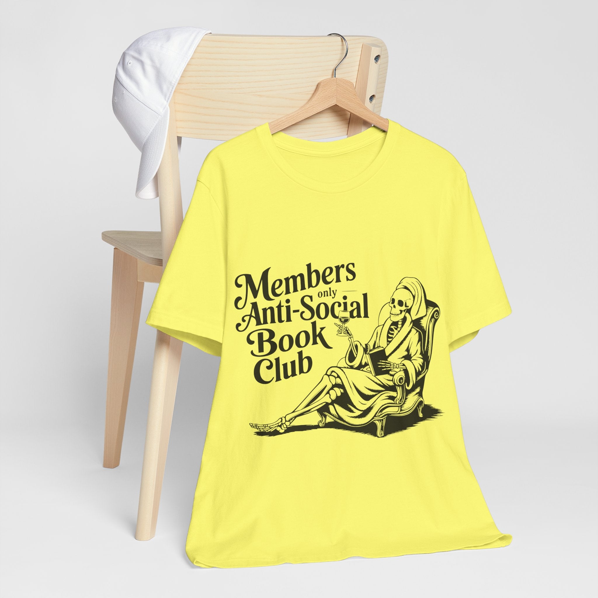 Anti-Social Book Club T-Shirt — Members Only Skeleton Reading Tee