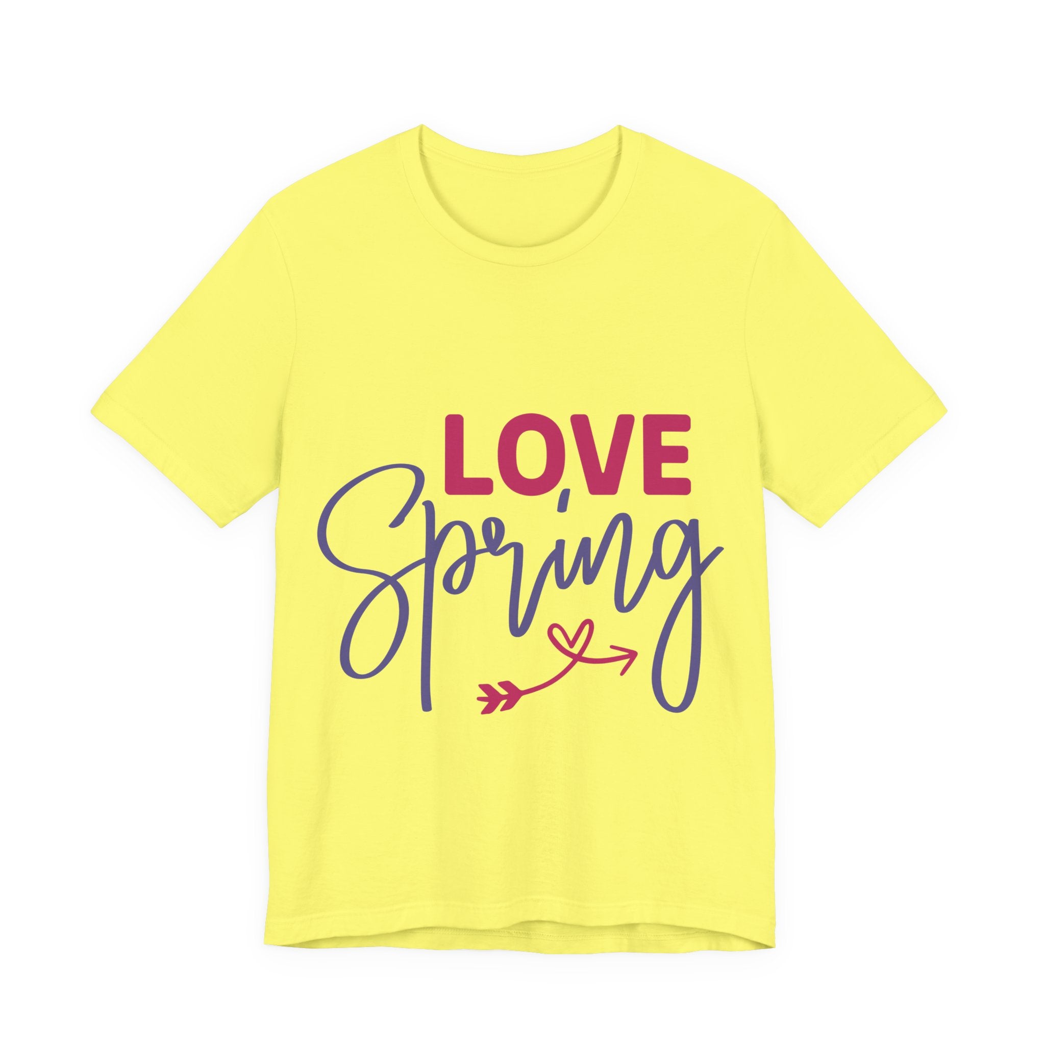 Love Spring T-Shirt - Floral Script Tee with Heart Arrow