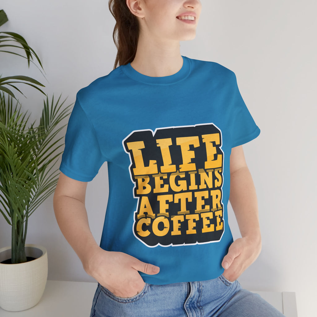 Coffee T-Shirt — "Life Begins After Coffee" Retro Graphic Tee