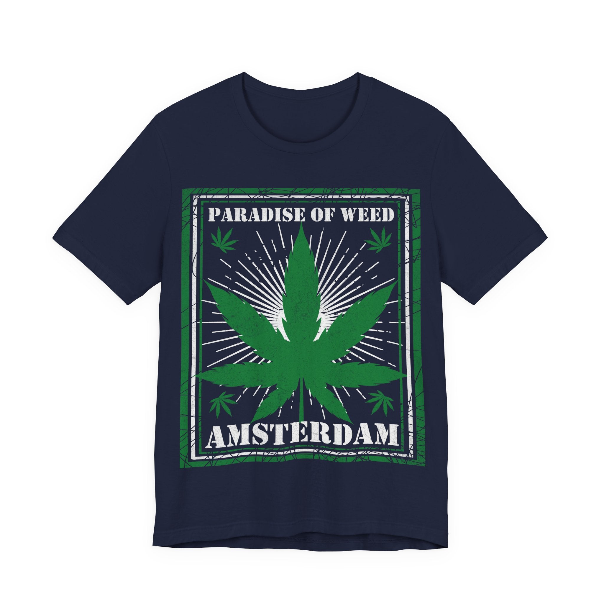 Amsterdam 'Paradise of Weed' T-Shirt – Vintage Cannabis Leaf Tee