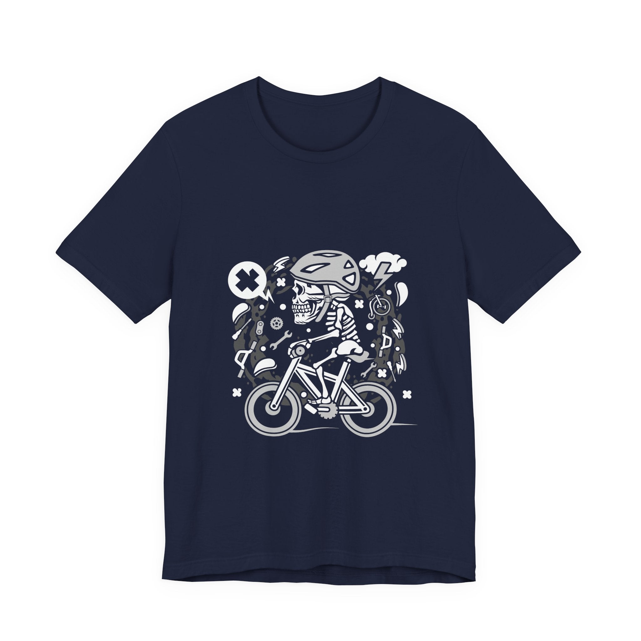 Biker Skull Tee — Retro Cycling Skull Rider Graphic T-Shirt