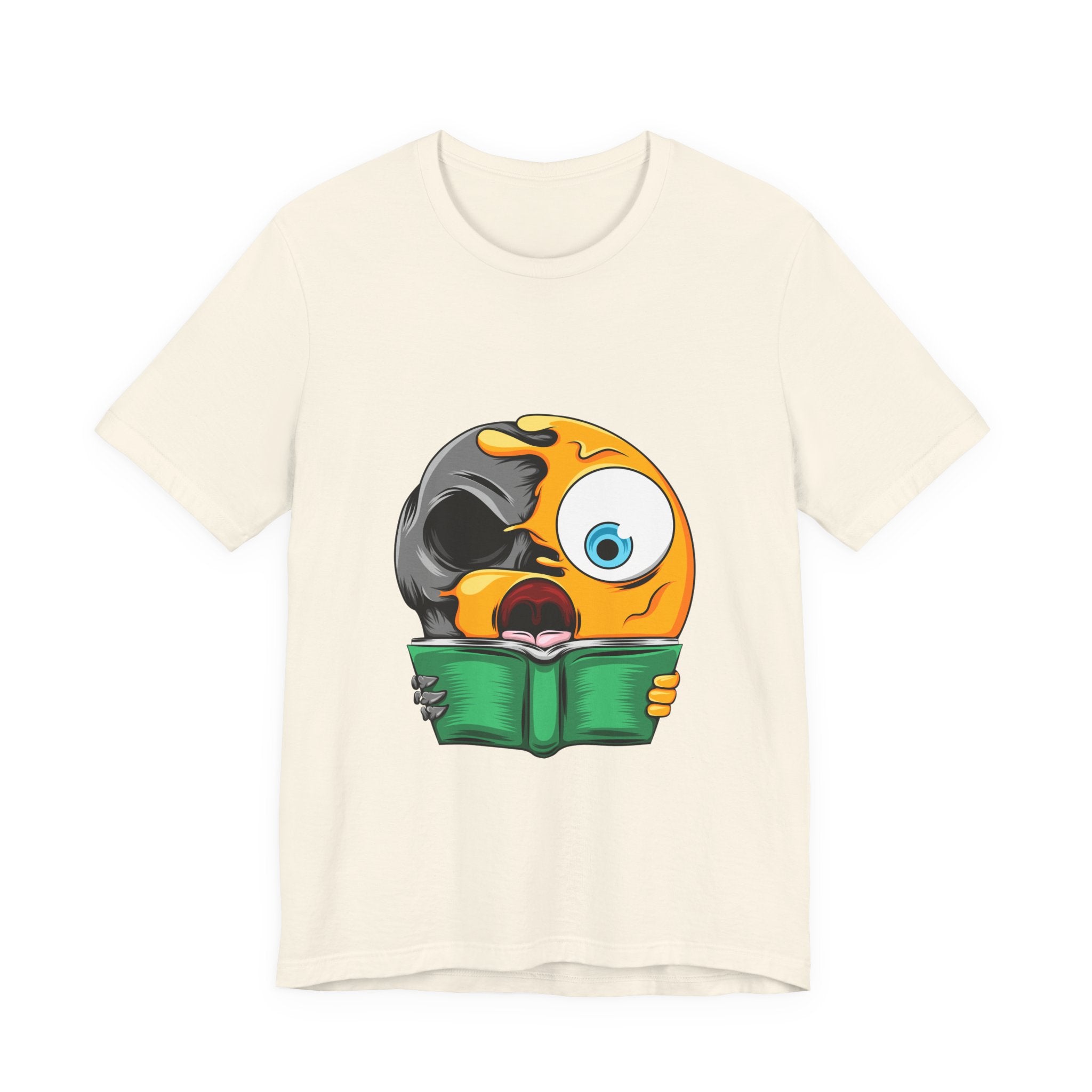Zombie Reader Emoji T‑Shirt — Funny Halloween Book Lover Tee