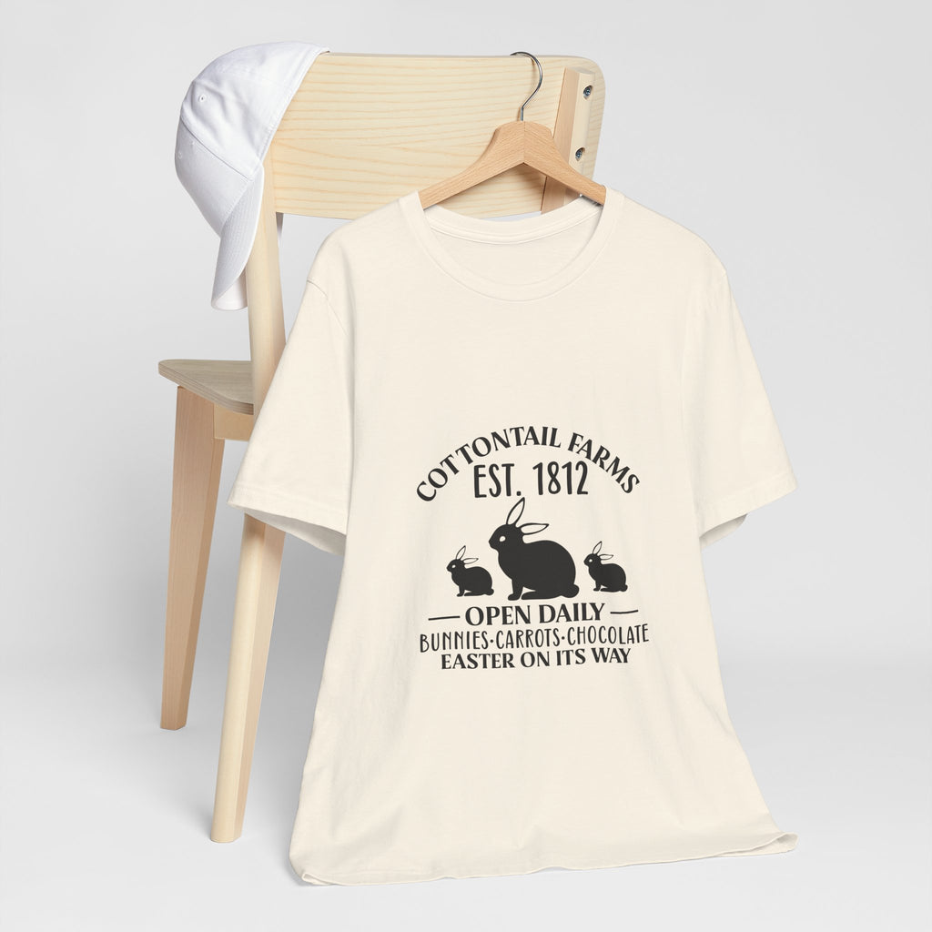 Easter Bunny Farm T-Shirt — "Cottontail Farms Est. 1812" Vintage Easter Tee