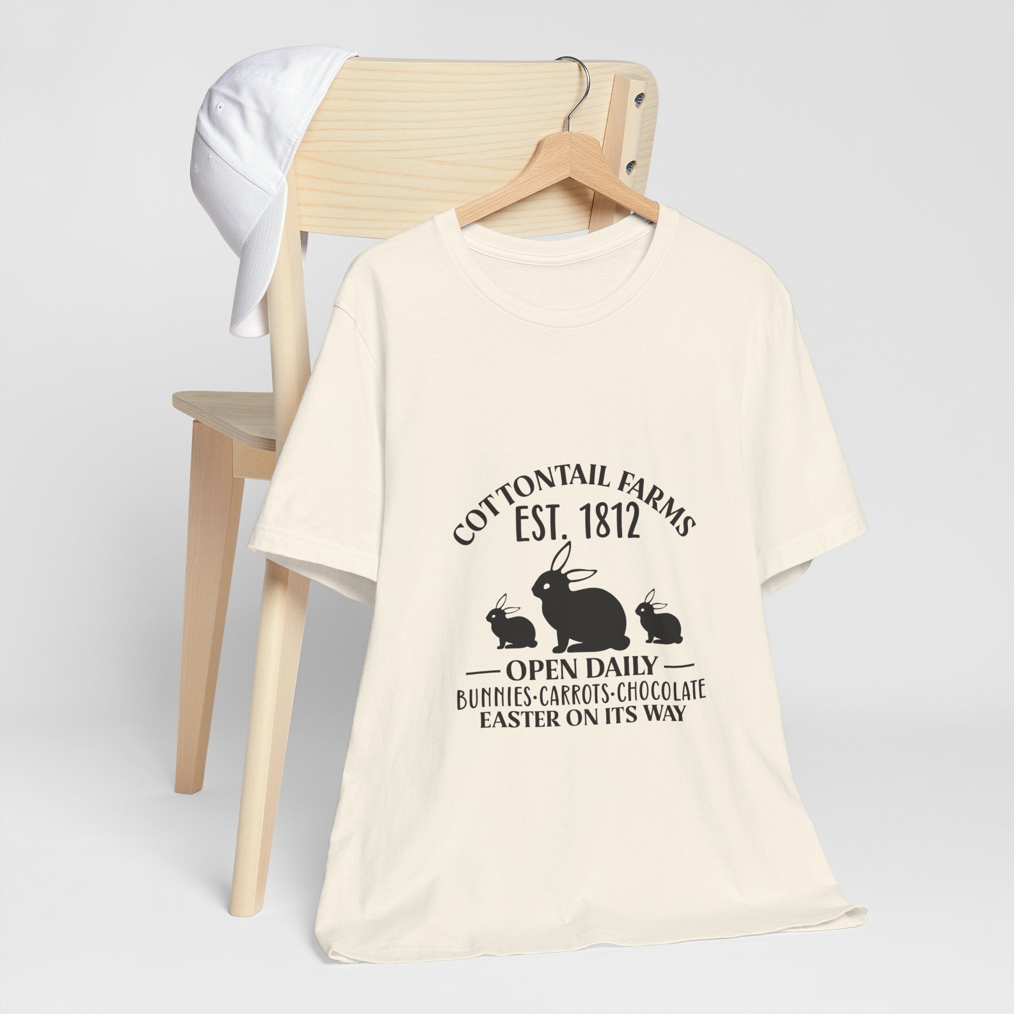 Easter Bunny Farm T-Shirt — "Cottontail Farms Est. 1812" Vintage Easter Tee