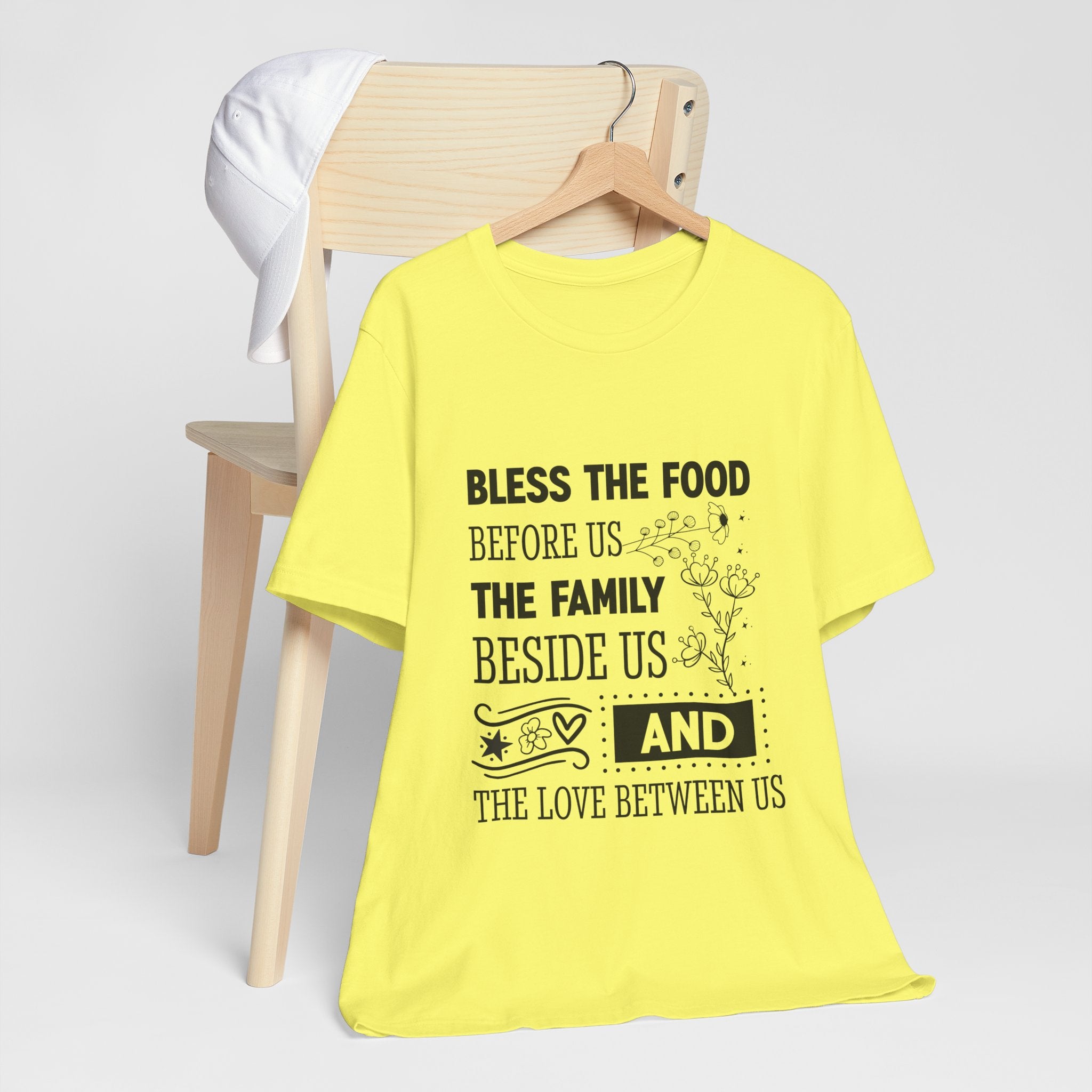 Bless the Food Family Tee — "Bless the food before us, the family beside us, and the love between us"