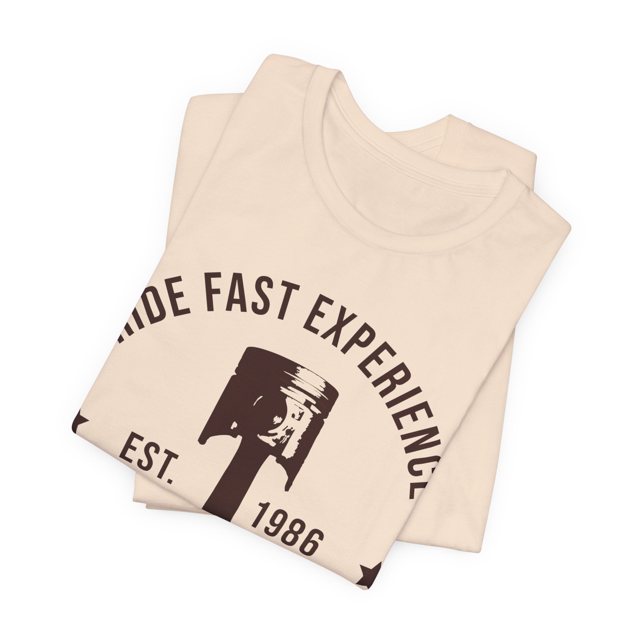Ride Fast Experience Tee — Vintage Motorcycle Engine Shirt (Est. 1986)