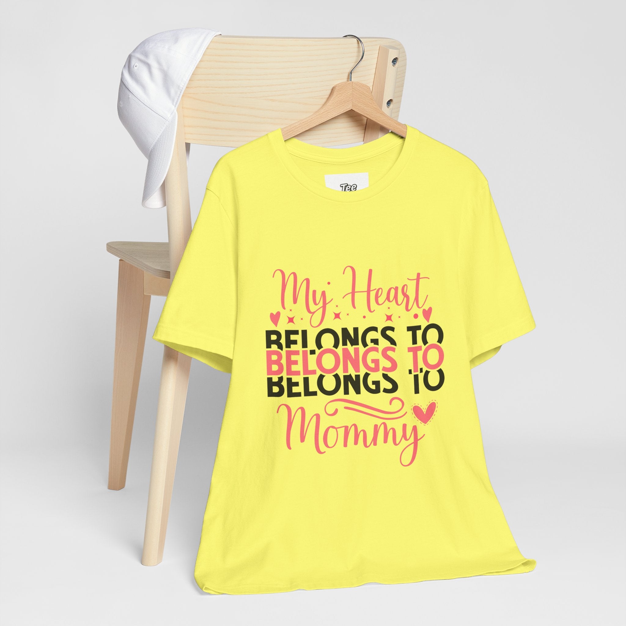Mommy Valentine T-Shirt – "My Heart Belongs to Mommy" Pink & Black Kid Tee