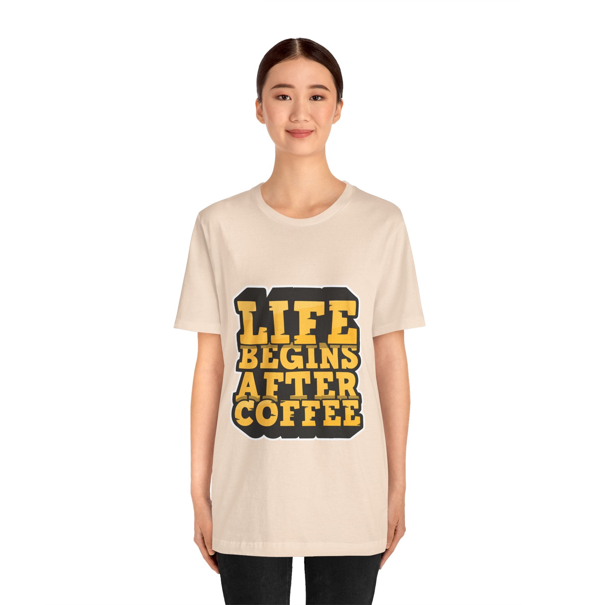 Coffee T-Shirt — "Life Begins After Coffee" Retro Graphic Tee