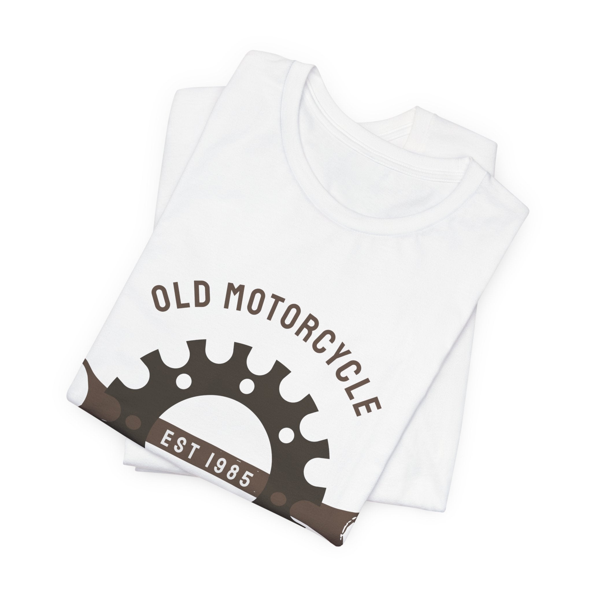 Old Motorcycle Repair Tee — 'Old Motorcycle Est 1985' Vintage Wrench & Gear T-Shirt