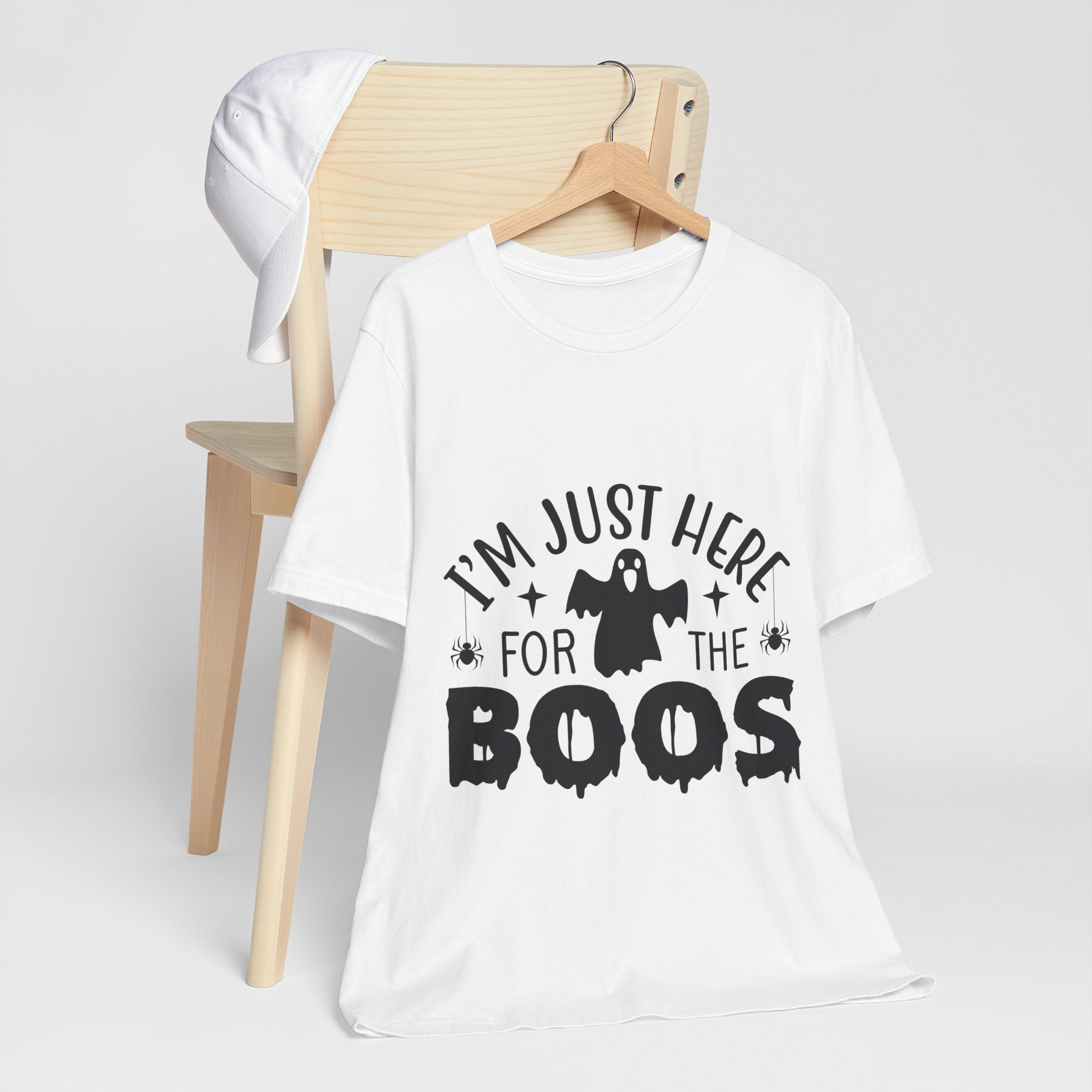 Halloween Tee - "I'm Just Here For The Boos" Ghost Shirt