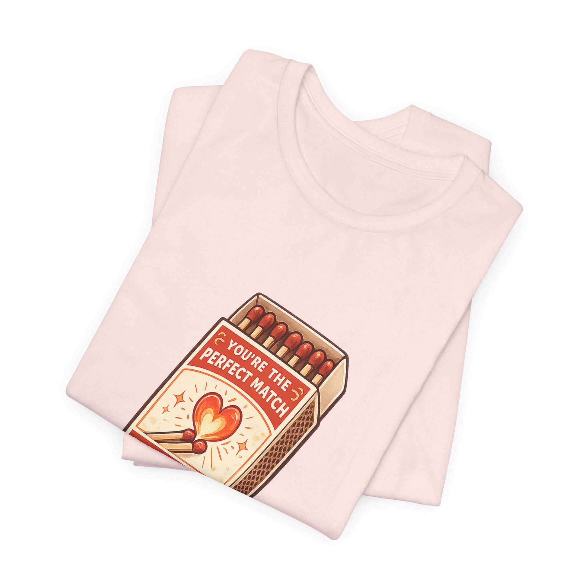 We Spark Matchbox Graphic Tee — "You're the Perfect Match" Valentine's T-Shirt