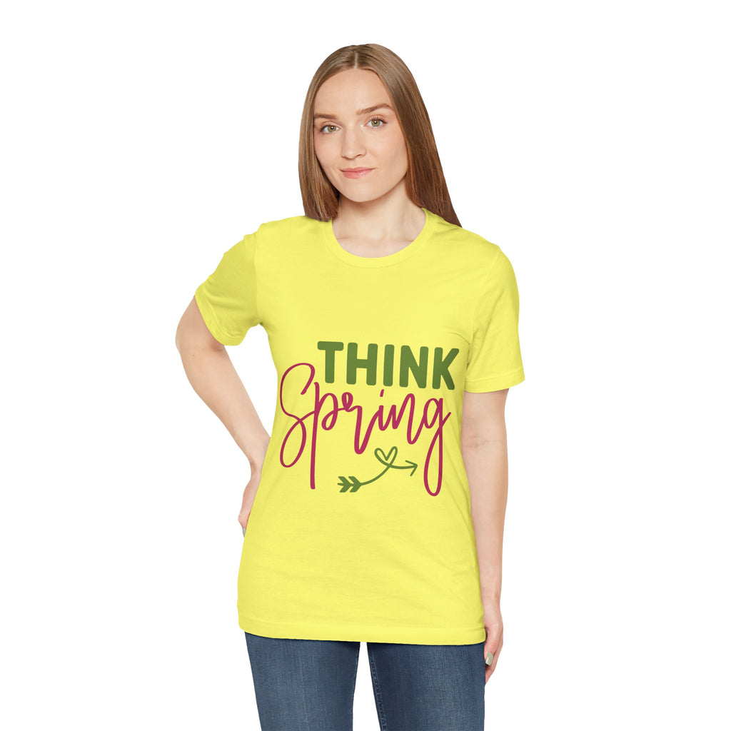 Think Spring T-Shirt — Floral Script Springtime Tee