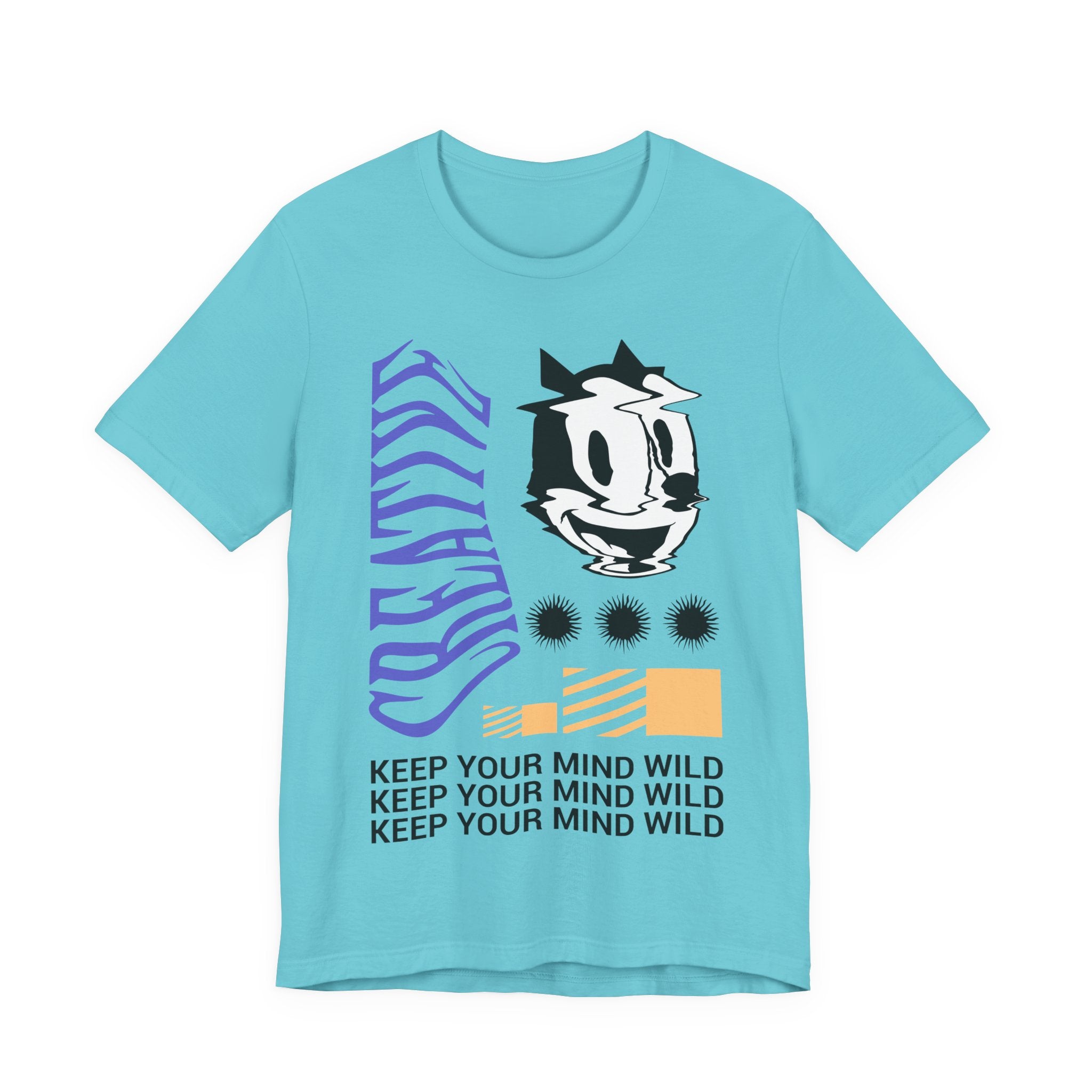 KEEP YOUR MIND WILD Graphic Tee — Distorted Cartoon Art T‑Shirt