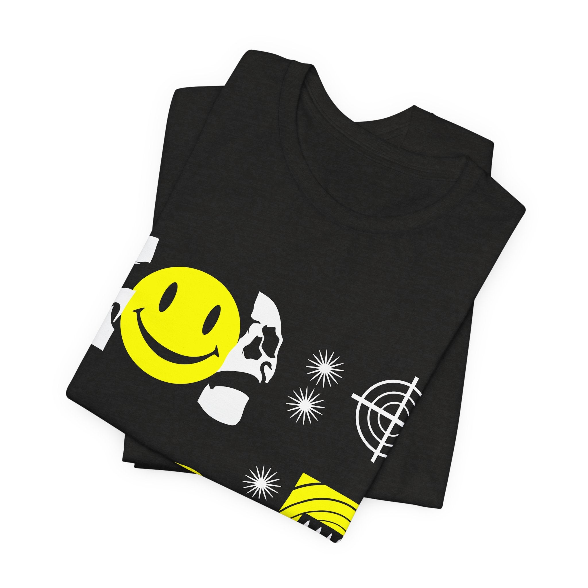 Bad Guy Graphic Tee — Retro Smile & Target Motif Crewneck
