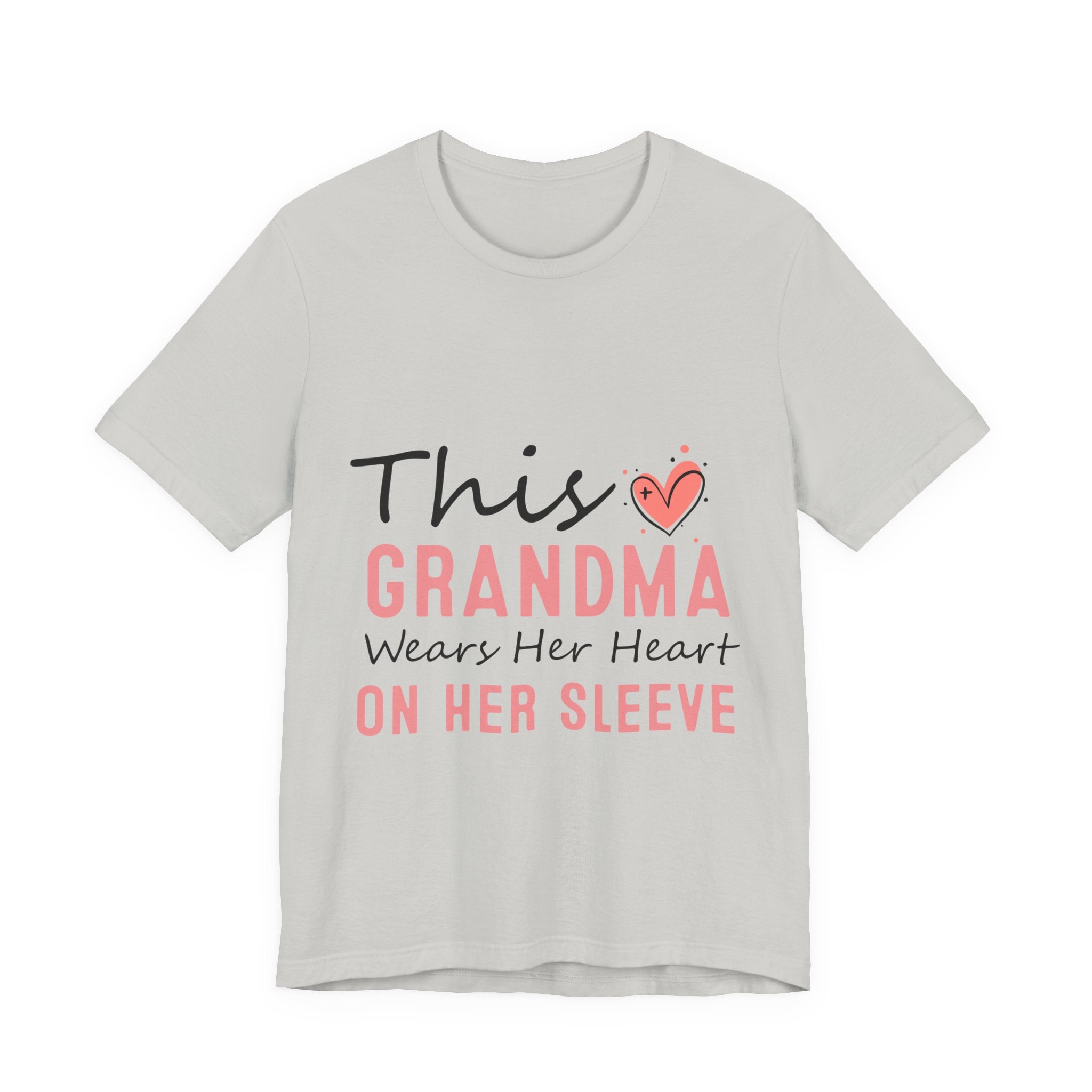 Grandma Heart On Her Sleeve T-Shirt — "This Grandma Wears Her Heart On Her Sleeve" Mother's Day Gift