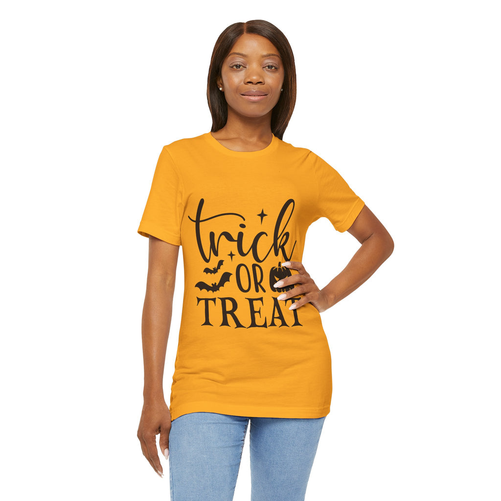 Trick or Treat Halloween T-Shirt — Pumpkin & Bats Spooky Tee