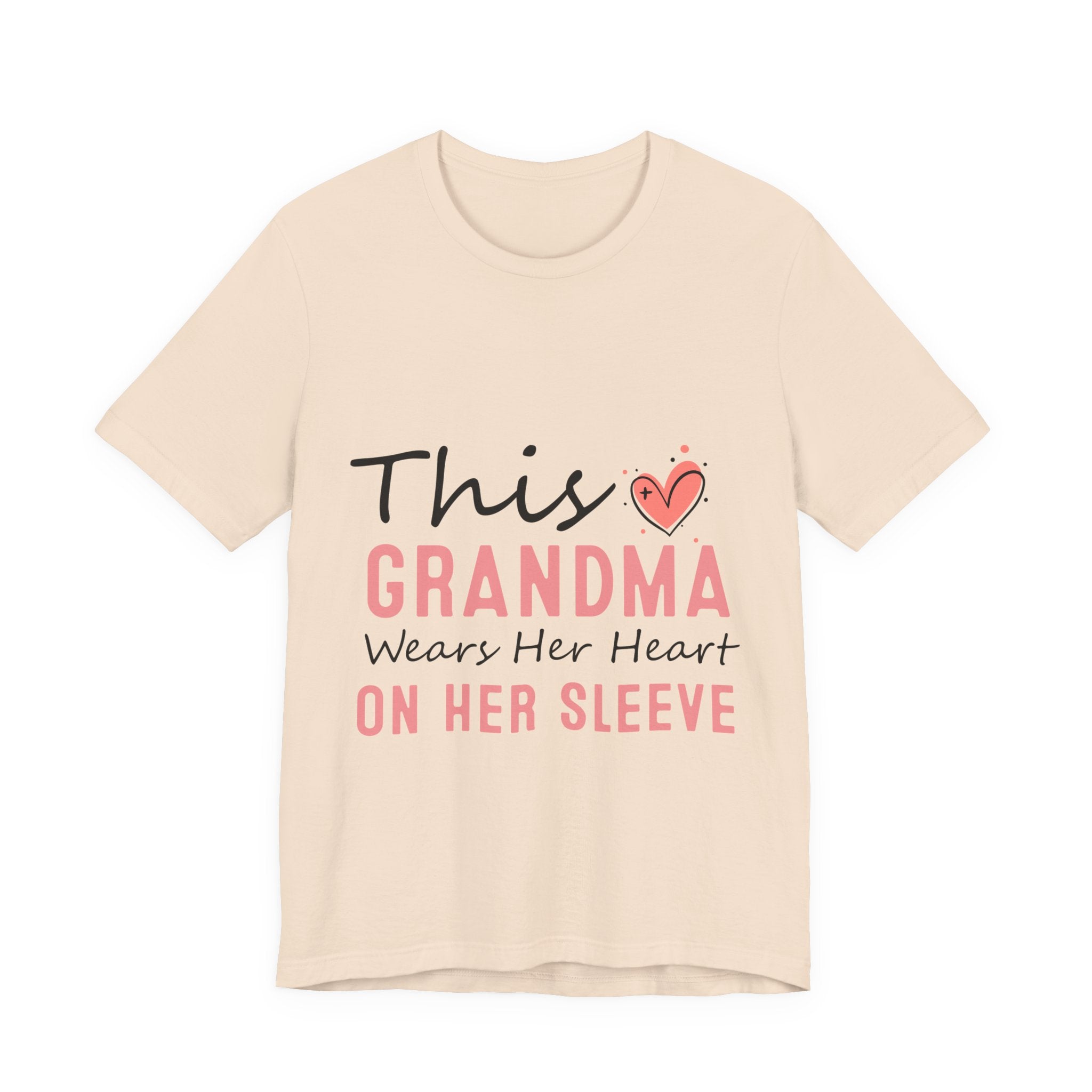 Grandma Heart On Her Sleeve T-Shirt — "This Grandma Wears Her Heart On Her Sleeve" Mother's Day Gift