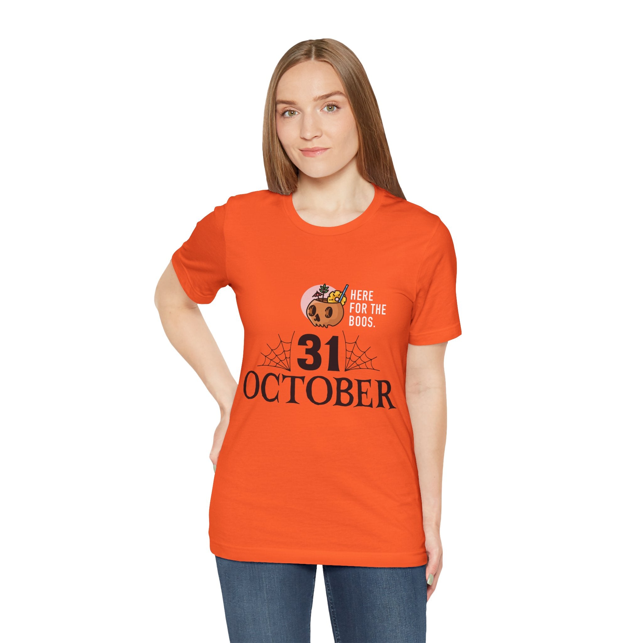 Halloween Tee — "Here for the Boos" 31 October Pumpkin Shirt