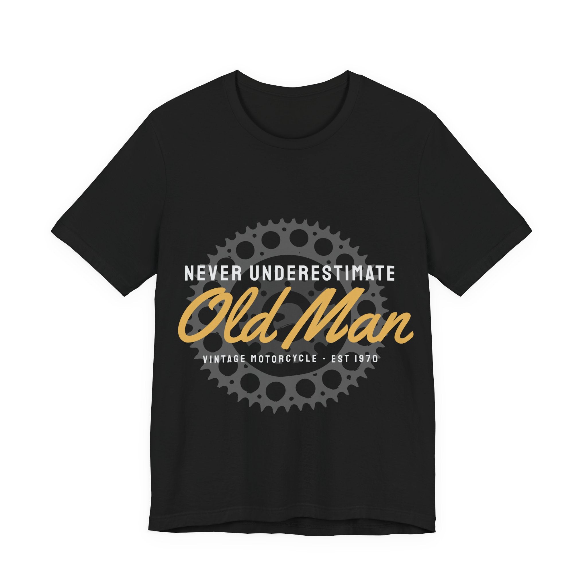 Never Underestimate Old Man Vintage Motorcycle Tee