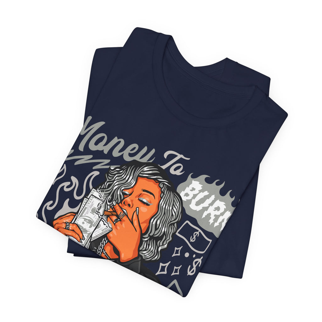 Money to Burn Graphic Tee — Women Smoking Cash Streetwear T-Shirt