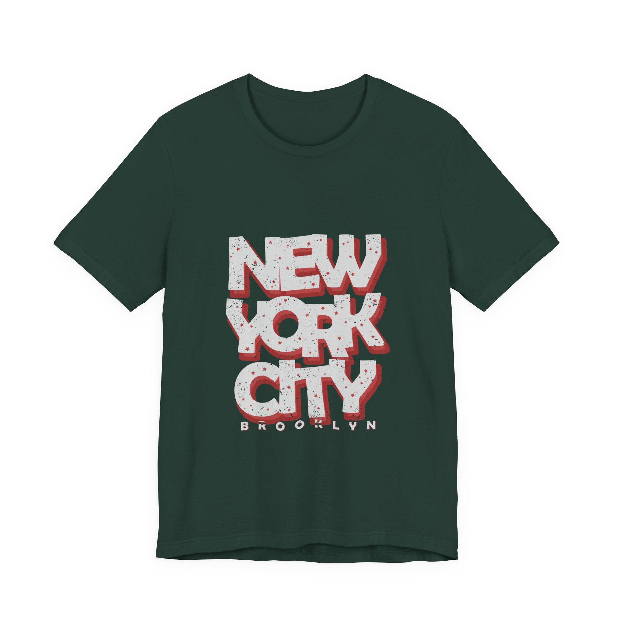 New York City Brooklyn Graphic Tee – Retro 3D Pizza Slice Typography T-Shirt