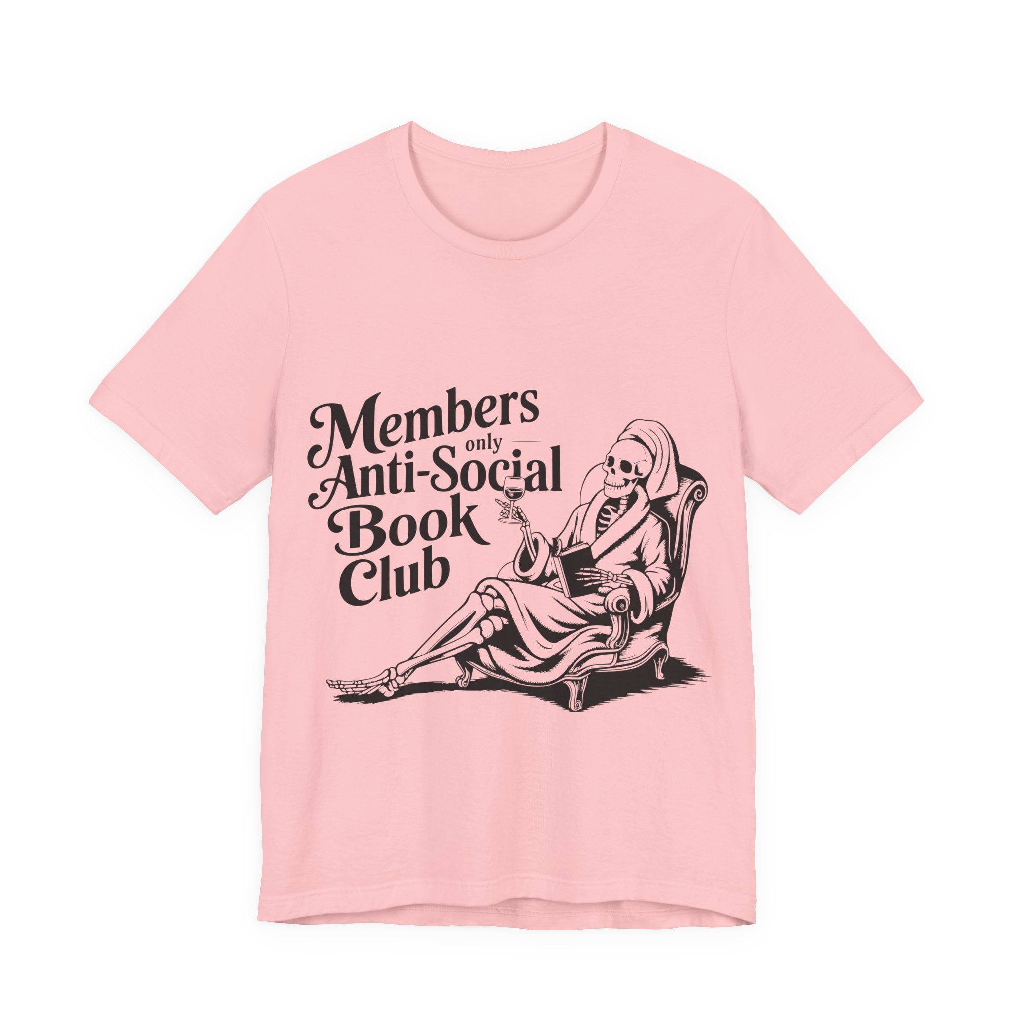 Anti-Social Book Club T-Shirt — Members Only Skeleton Reading Tee