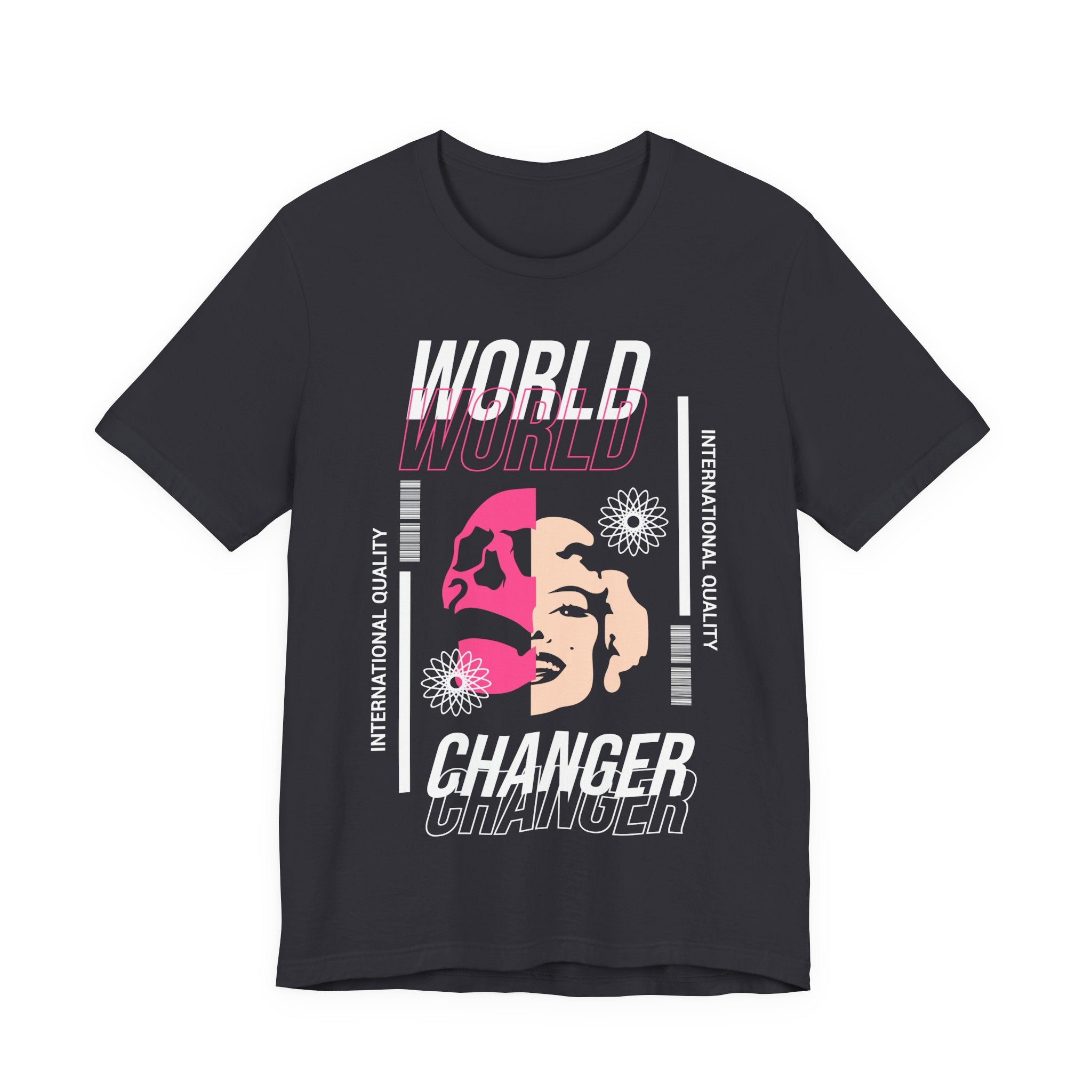 World Changer Graphic Tee — Retro Floral Activist Design