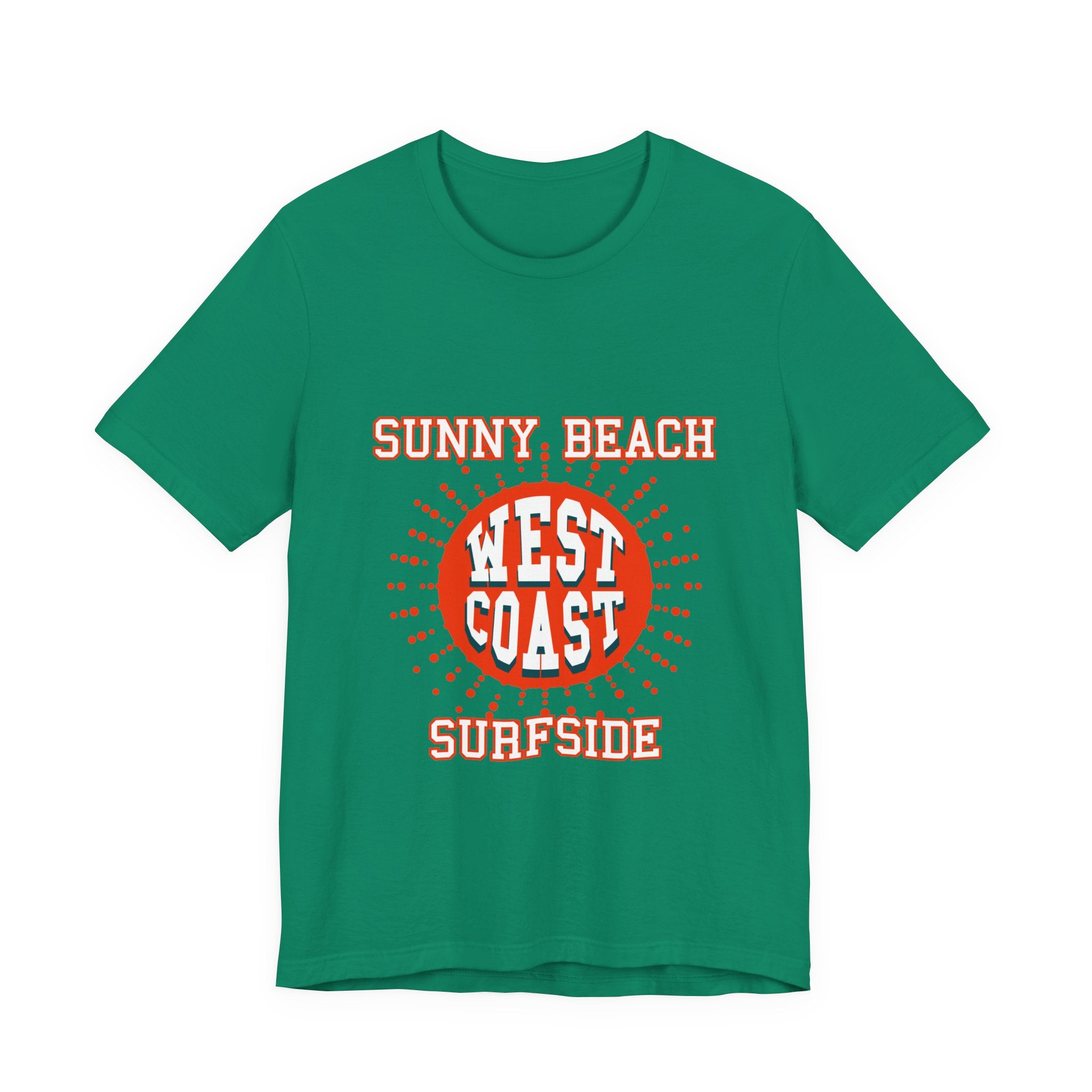 West Coast Sunny Beach Tee — "Sunny Beach West Coast Surfside" Retro Surf T-Shirt