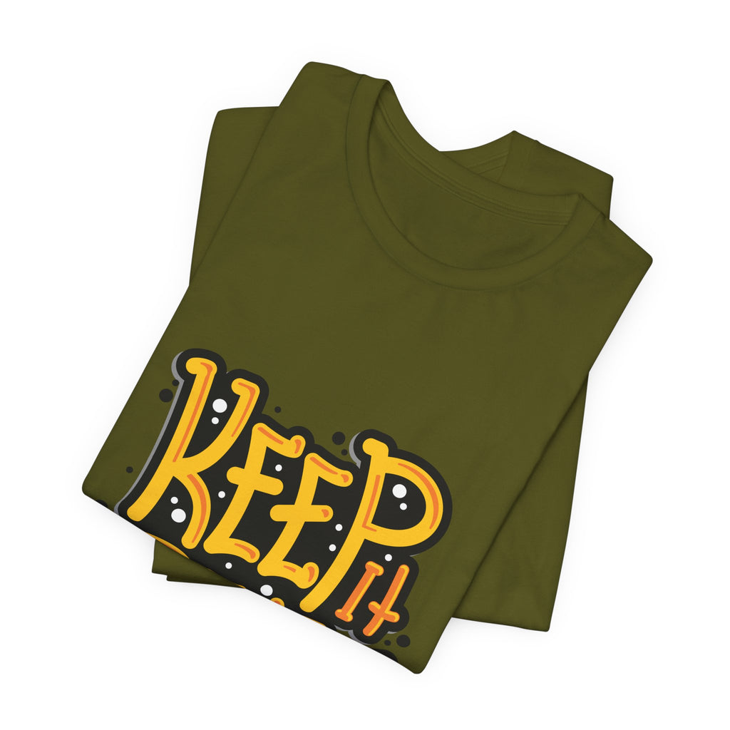Keep It Real T-Shirt — Retro Yellow Hand-Lettered Graphic Tee