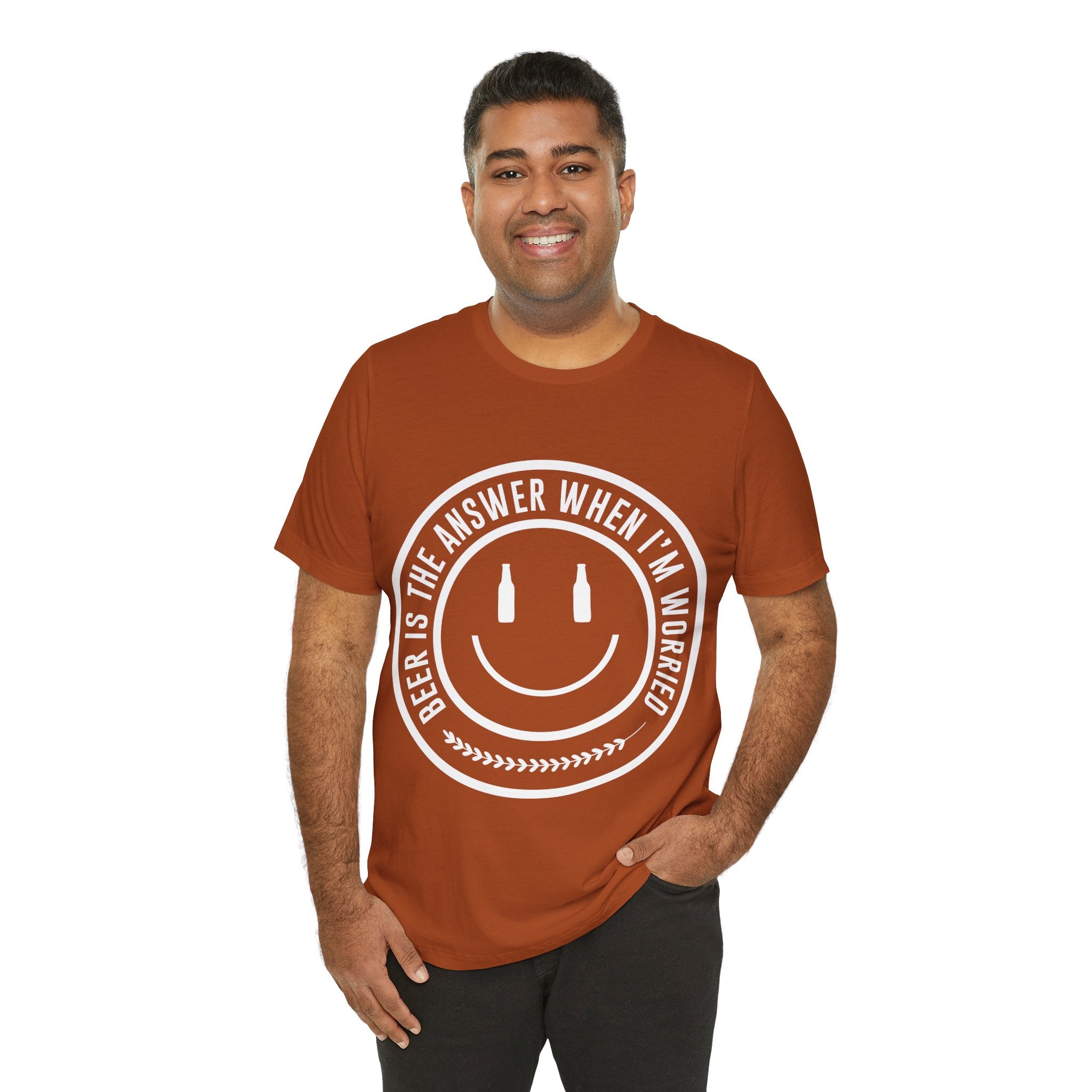 Beer Is The Answer T-Shirt — Funny Smiley Beer Graphic Tee