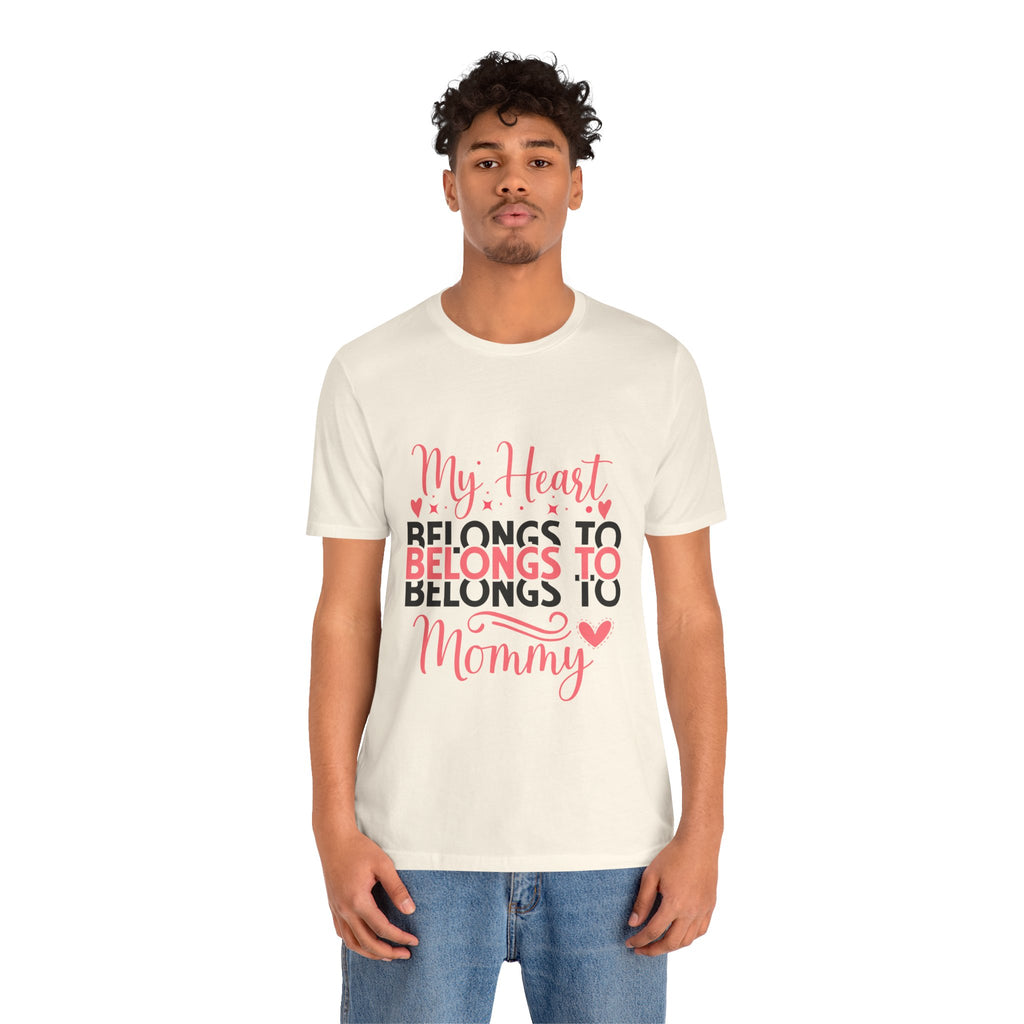 Mommy Valentine T-Shirt – "My Heart Belongs to Mommy" Pink & Black Kid Tee