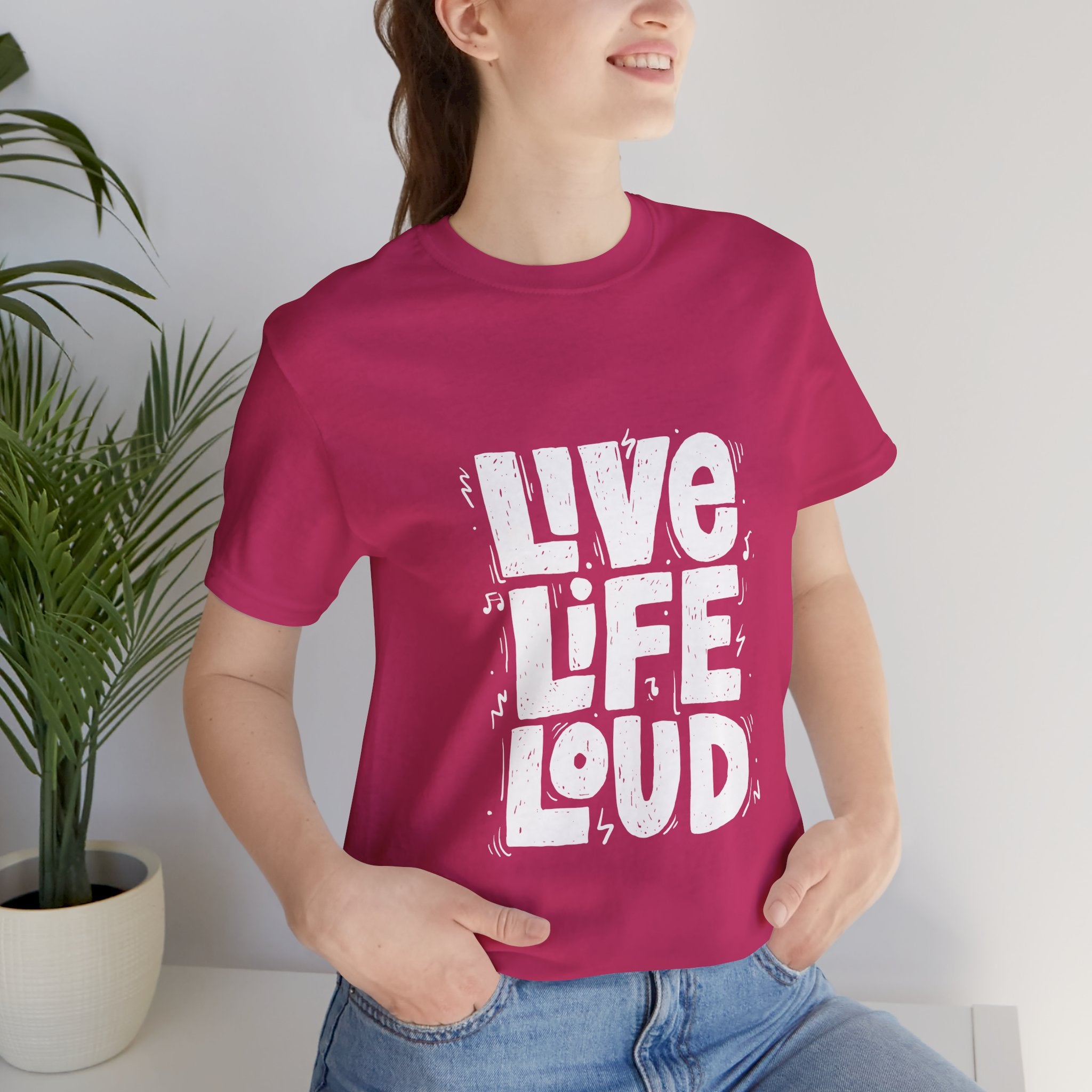 Live Life Loud Graphic Tee – Bold Inspirational Music Festival Shirt