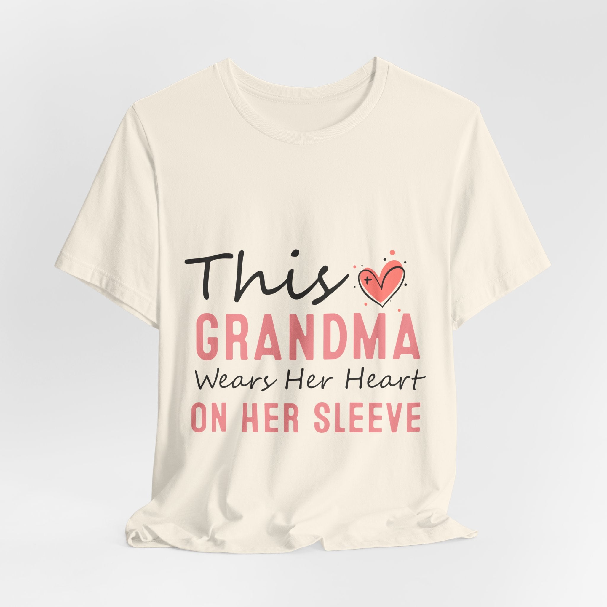 Grandma Heart On Her Sleeve T-Shirt — "This Grandma Wears Her Heart On Her Sleeve" Mother's Day Gift