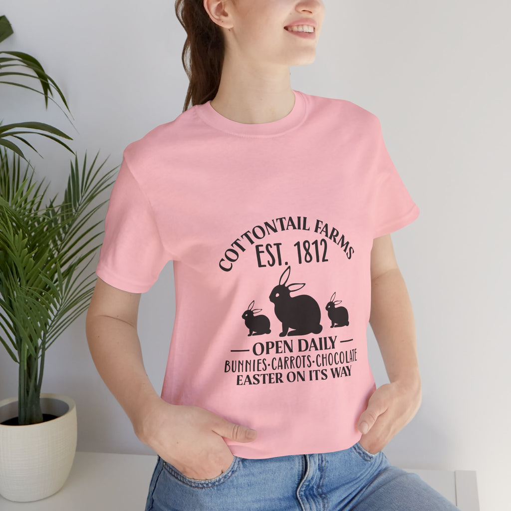 Easter Bunny Farm T-Shirt — "Cottontail Farms Est. 1812" Vintage Easter Tee