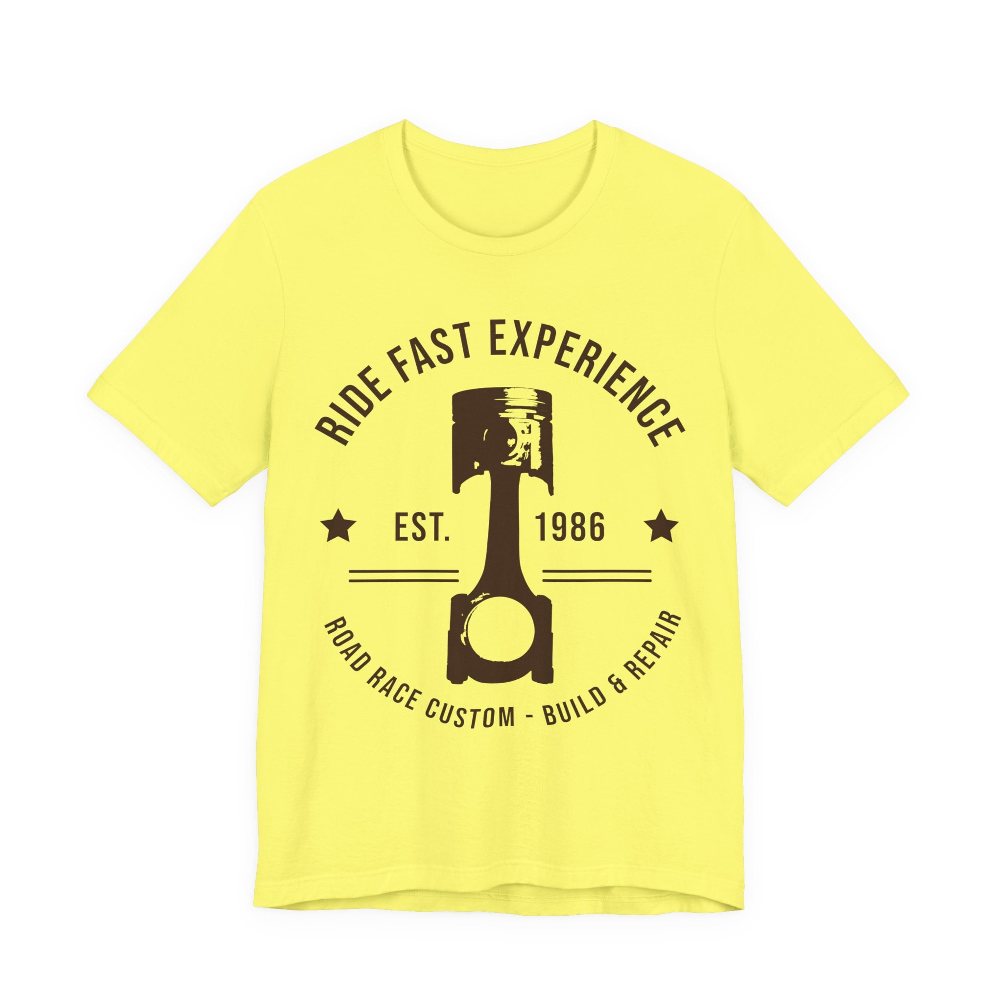 Ride Fast Experience Tee — Vintage Motorcycle Engine Shirt (Est. 1986)