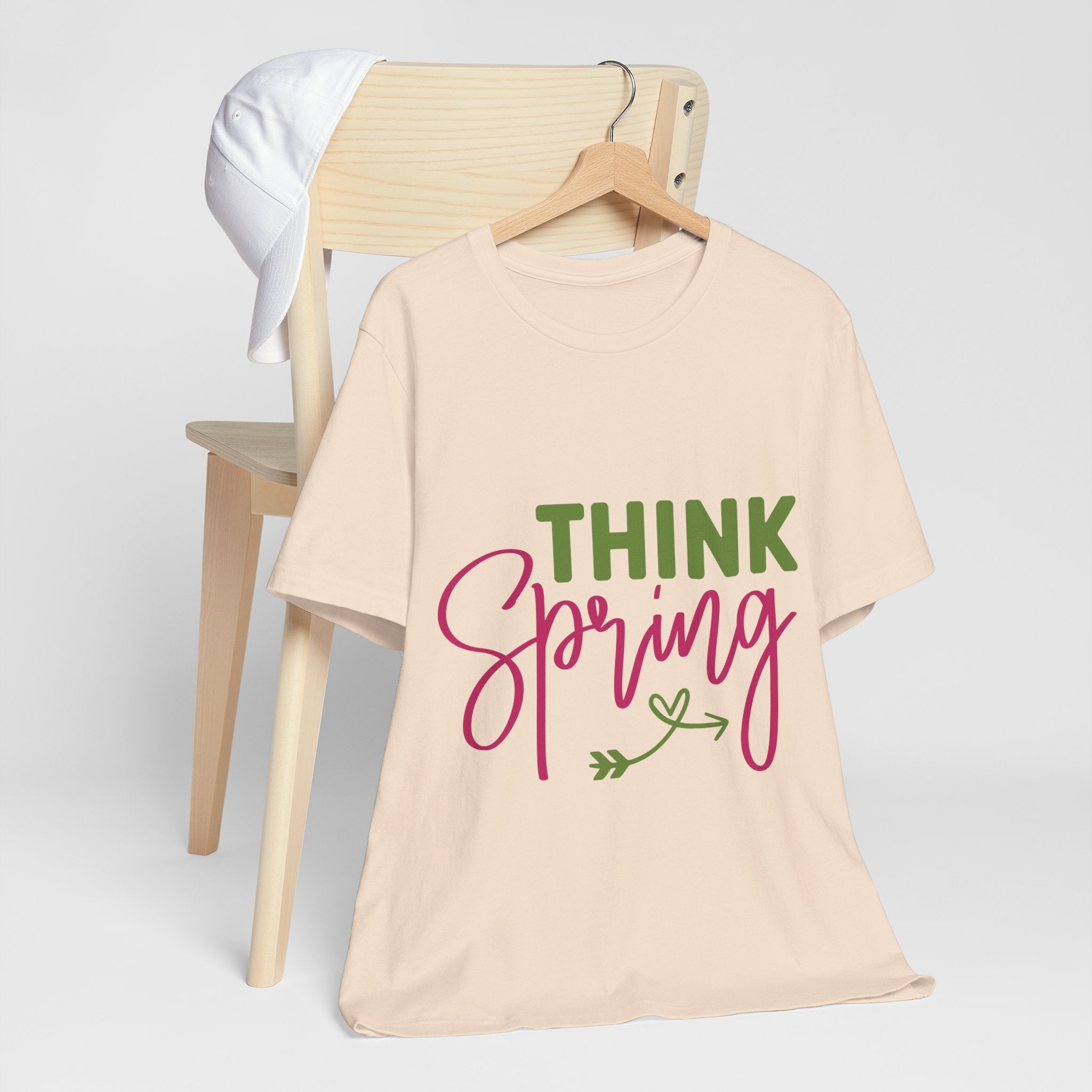 Think Spring T-Shirt — Floral Script Springtime Tee