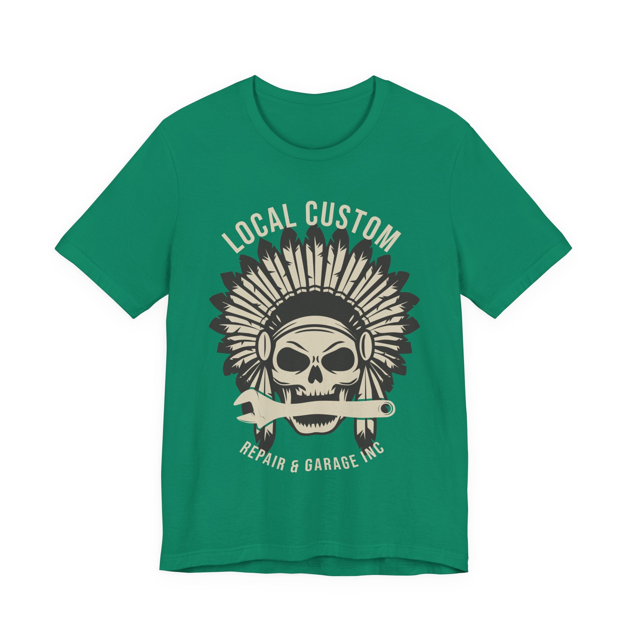 Skull Headdress Garage Tee — "Local Custom Repair & Garage Inc."