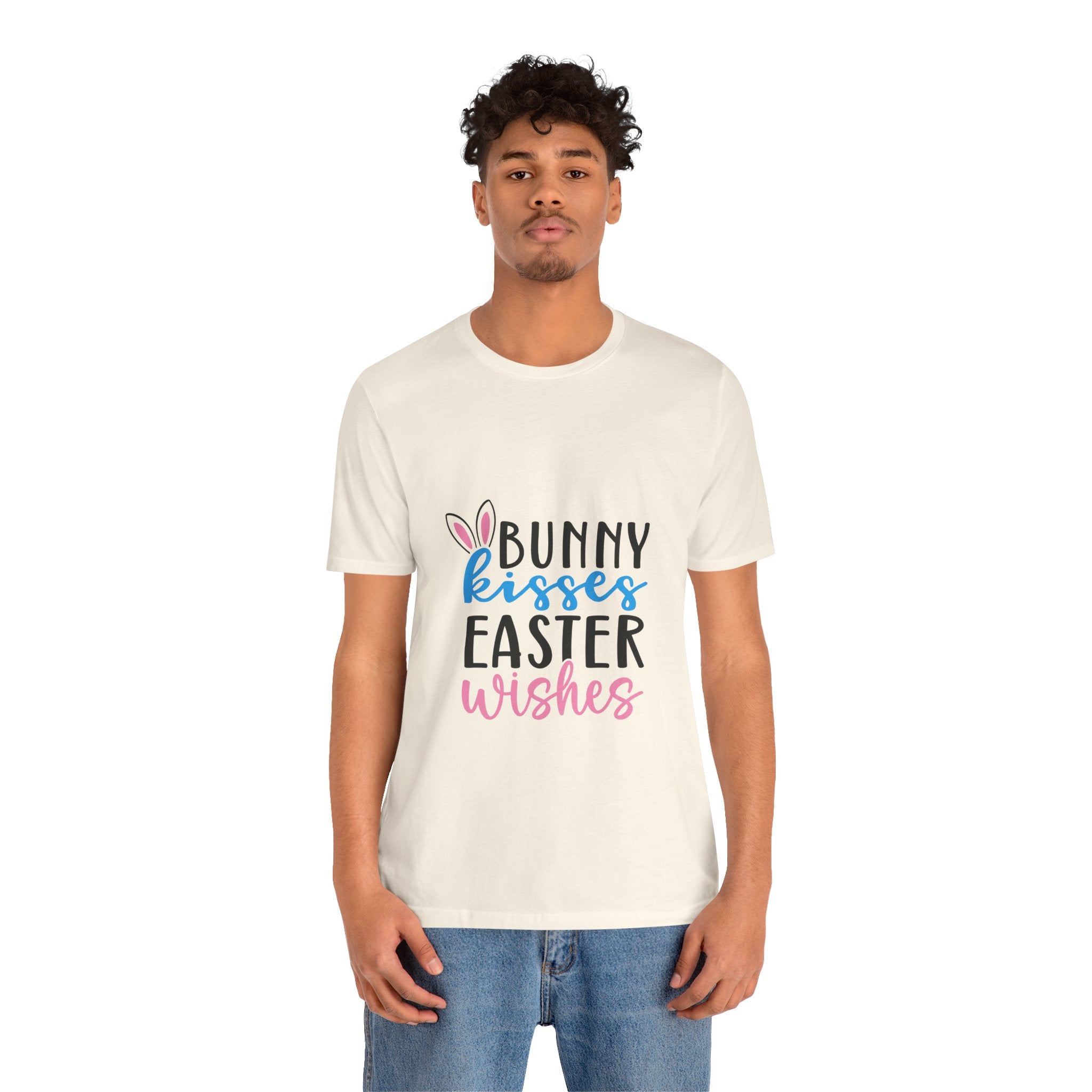 Easter Tee — "Bunny Kisses, Easter Wishes" Graphic Shirt