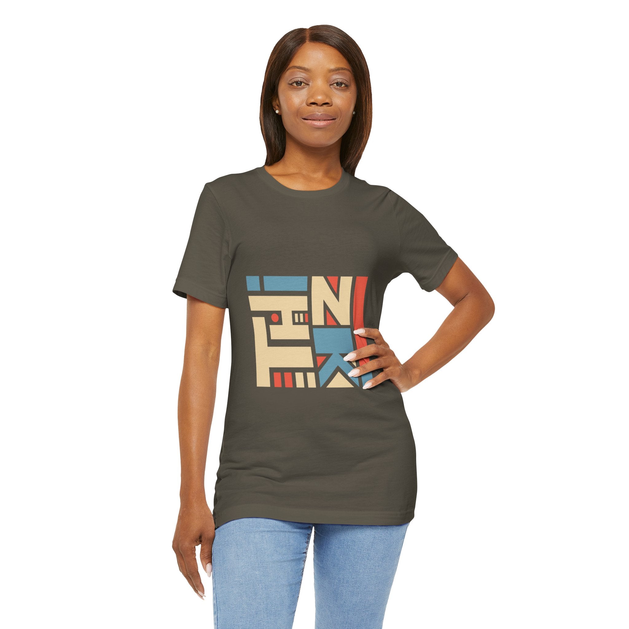 Geometric Retro Block Tee