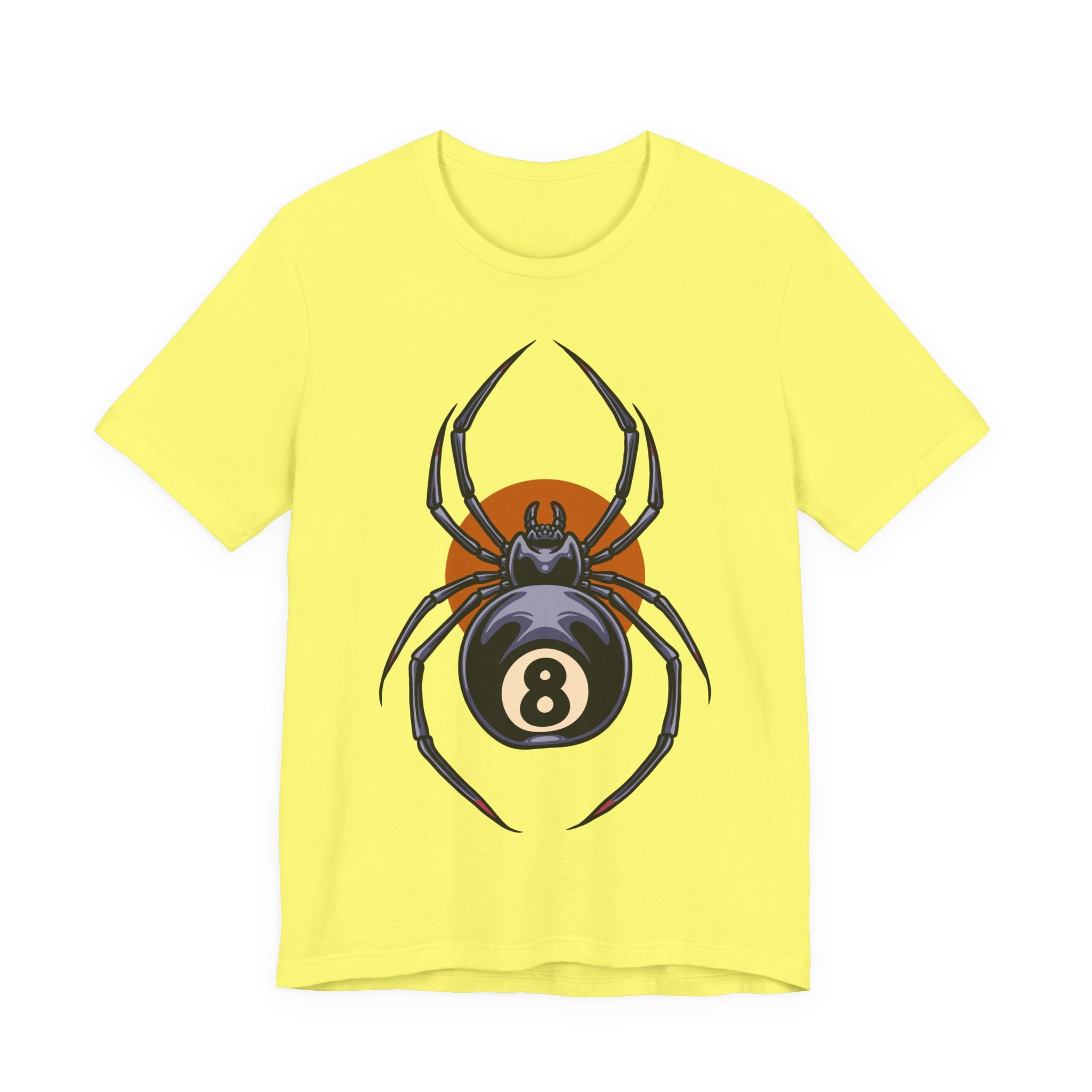 8-Ball Spider Graphic Tee — Pool Player & Halloween Spider T-Shirt